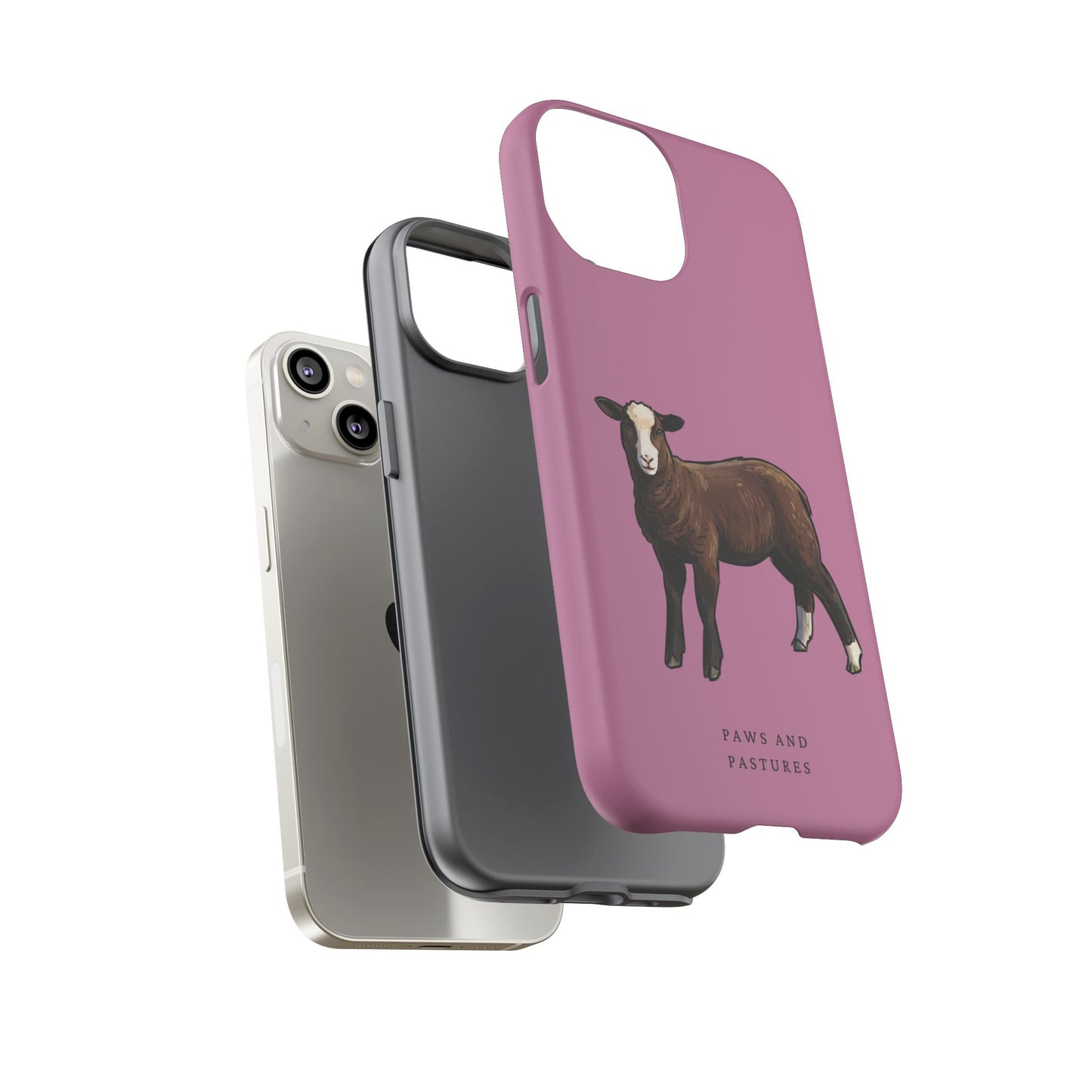 Zwartble Phone Case — Brown Sheep Illustration "Paws and Pastures"