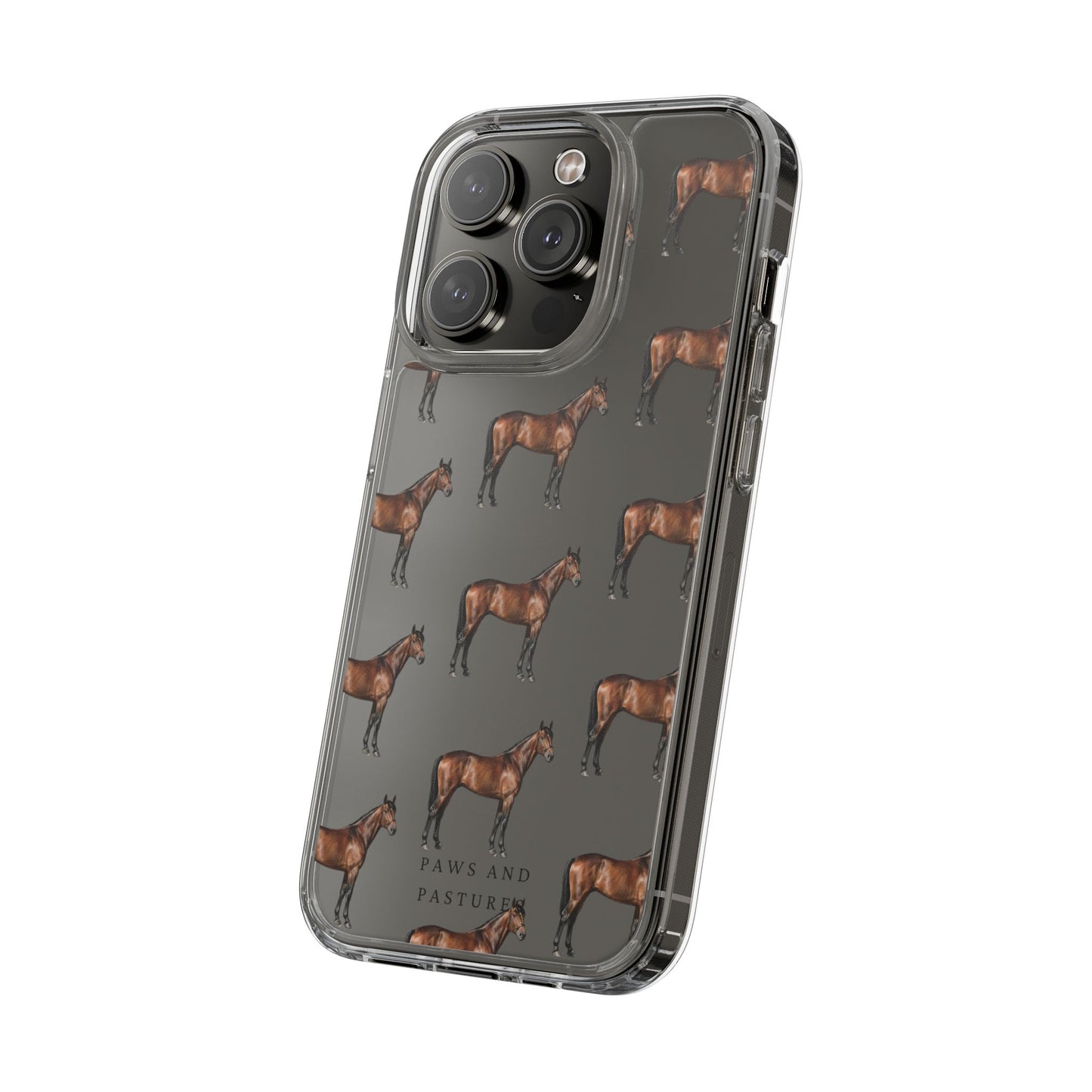Horse Pattern Clear iPhone Case