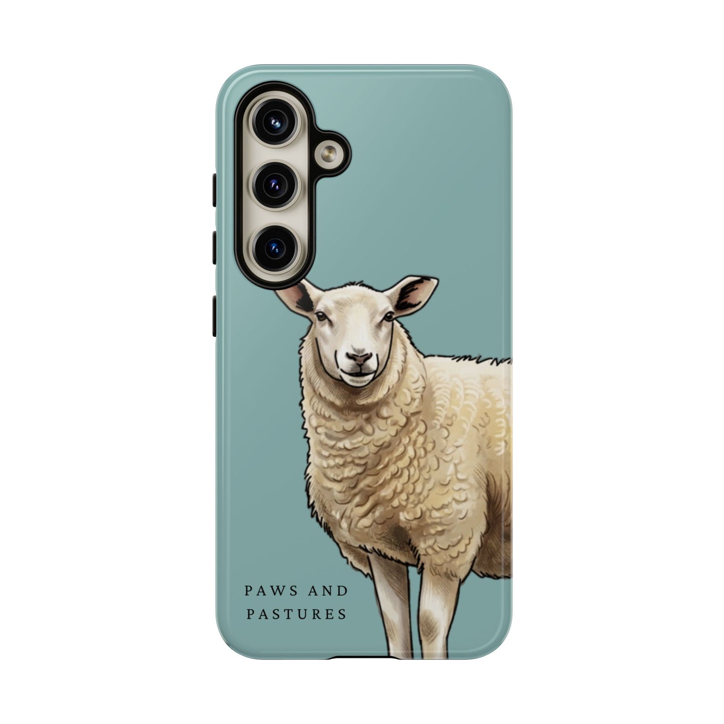 Teal Sheep Illustration Tough Phone Case