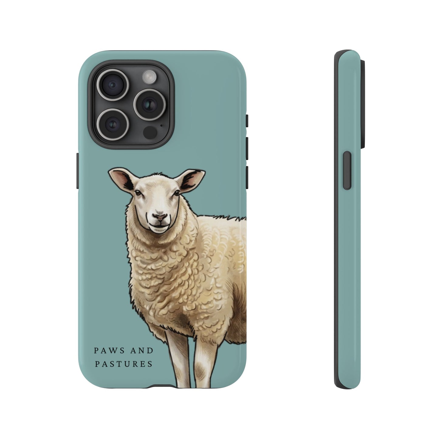 Teal Sheep Illustration Tough Phone Case
