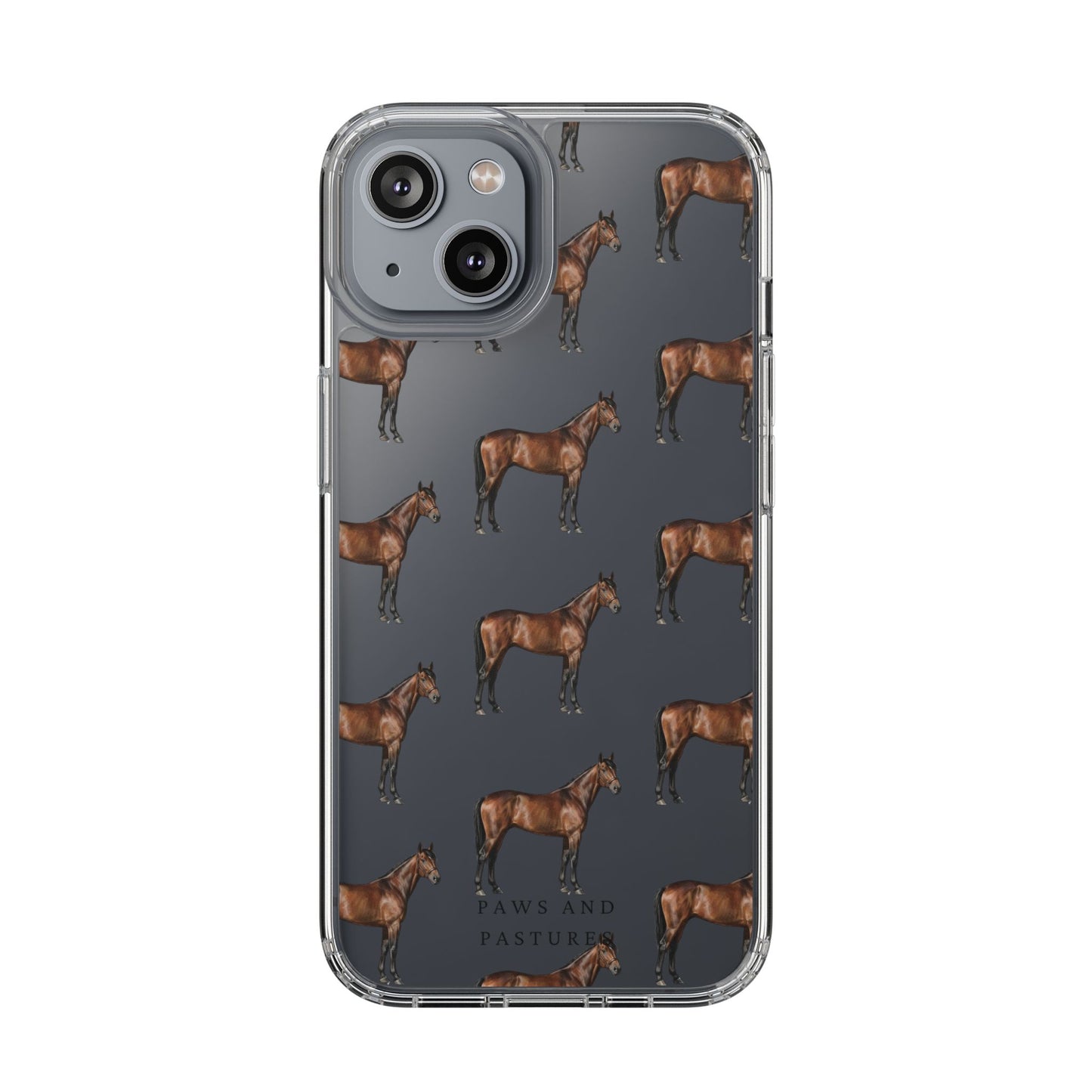 Horse Pattern Clear iPhone Case