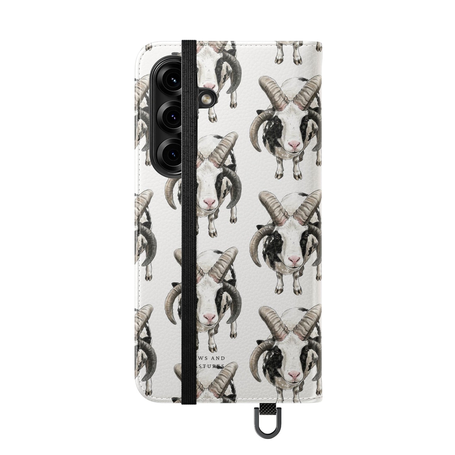 Jacob Sheep Pattern Flip Phone Case — Cute Farm Animal Wallet Cover