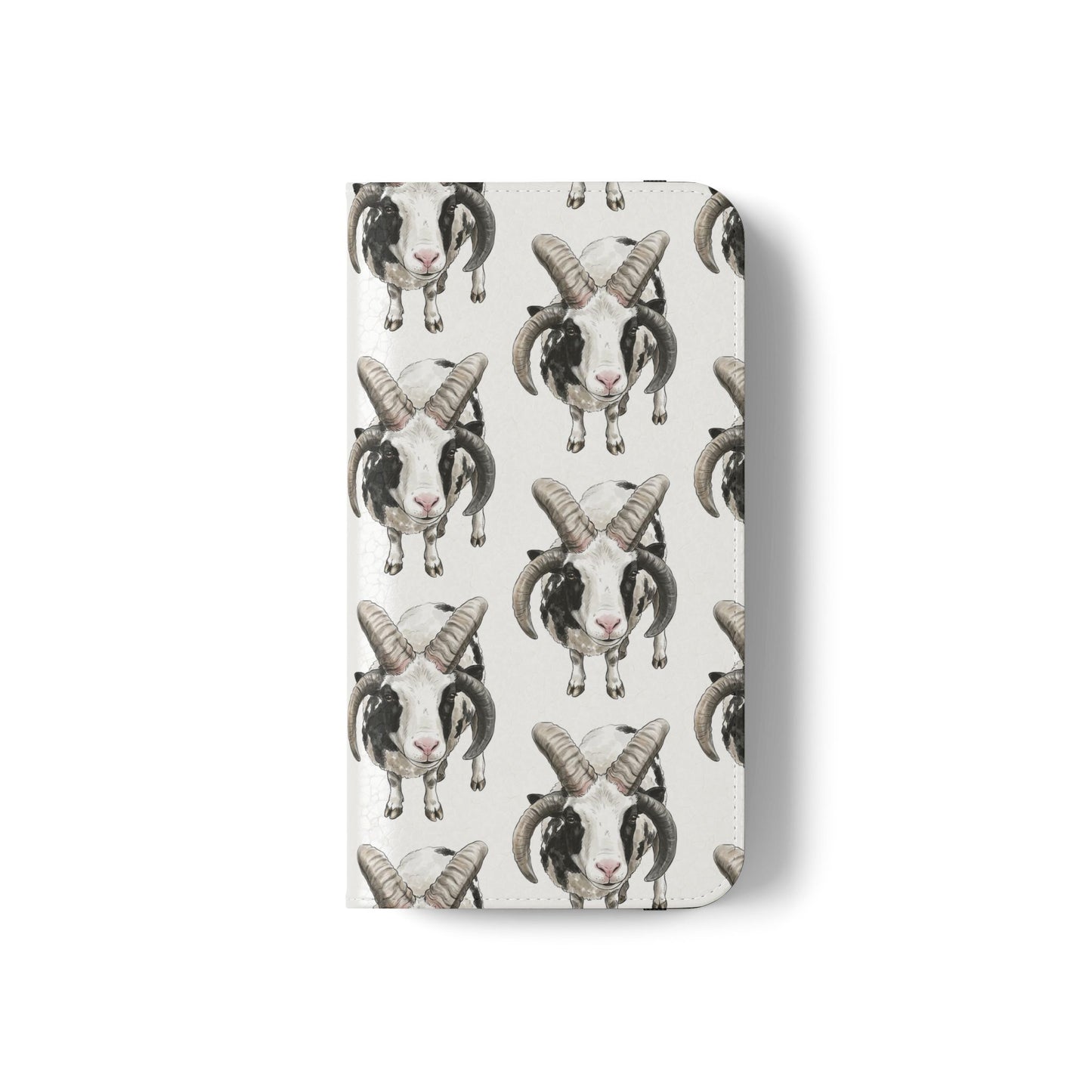 Jacob Sheep Pattern Flip Phone Case — Cute Farm Animal Wallet Cover
