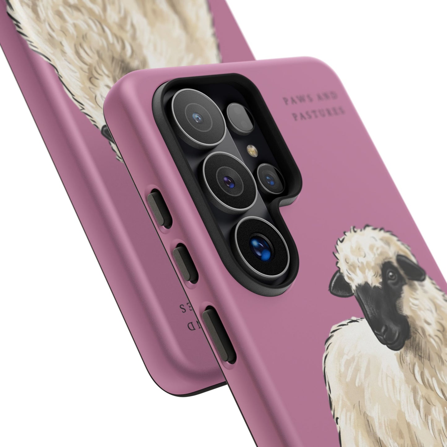 Pink Valais Blacknose Sheep Phone Case – 'Paws and Pastures' Cute Lamb Protective iPhone Cover
