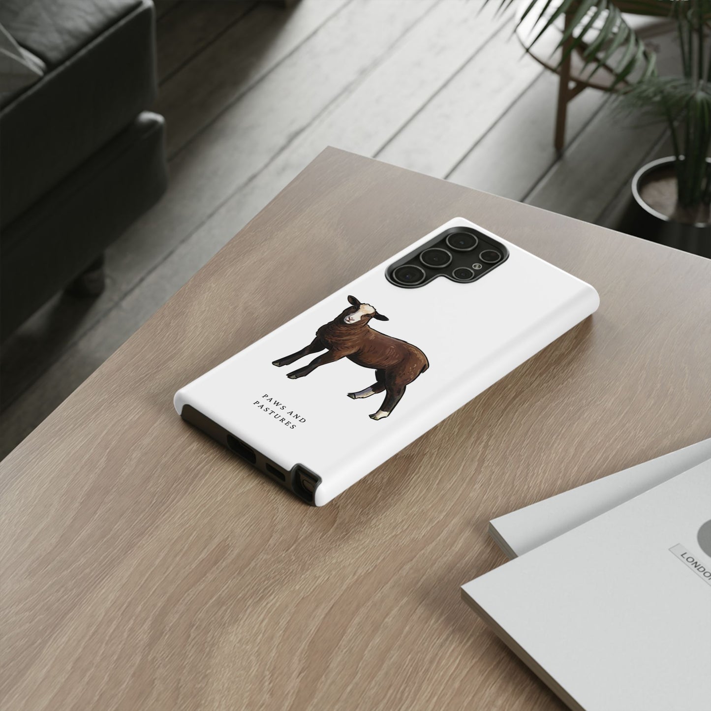 Zwartble Phone Case — Brown Sheep Illustration "Paws and Pastures"