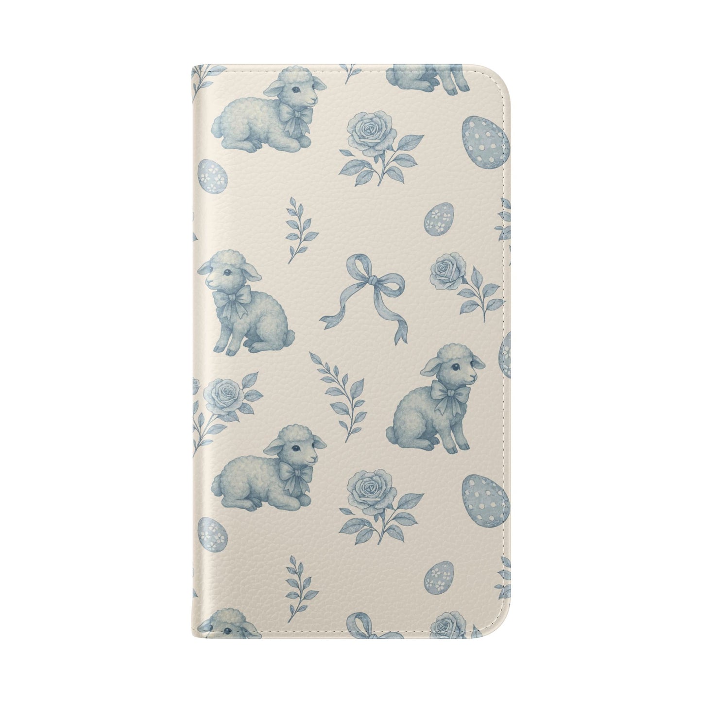 Flip Case — Pastel Blue Easter Lamb Pattern Phone Wallet