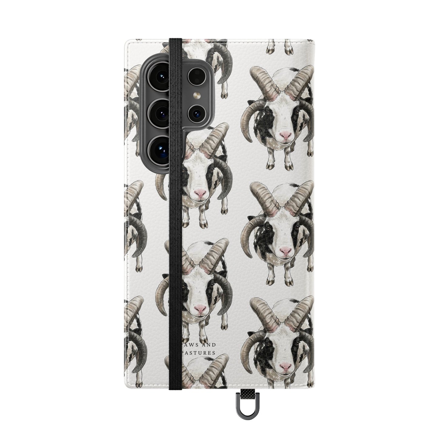 Jacob Sheep Pattern Flip Phone Case — Cute Farm Animal Wallet Cover
