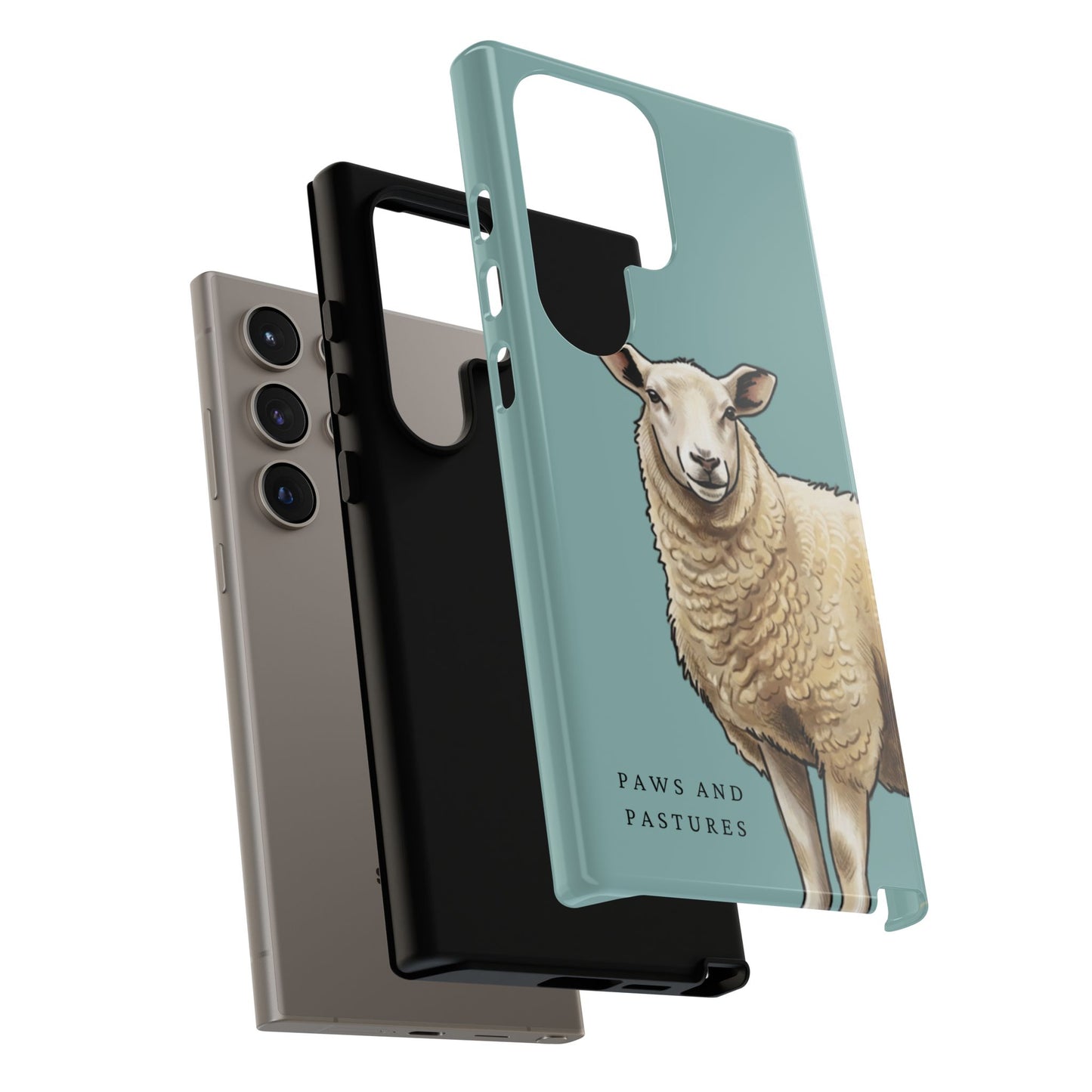 Teal Sheep Illustration Tough Phone Case