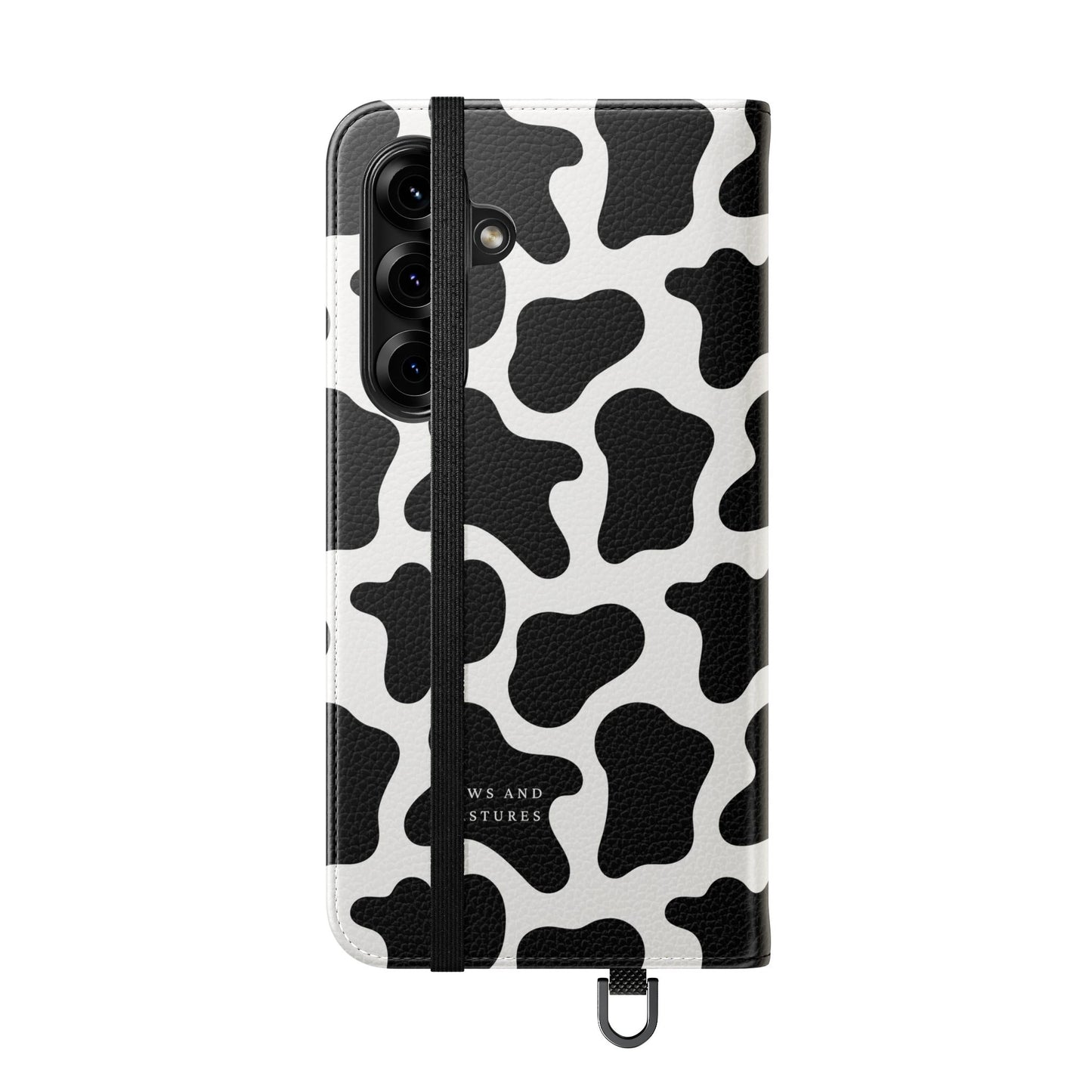 Cow Print Flip Phone Case — Black & White Wallet Flip Case