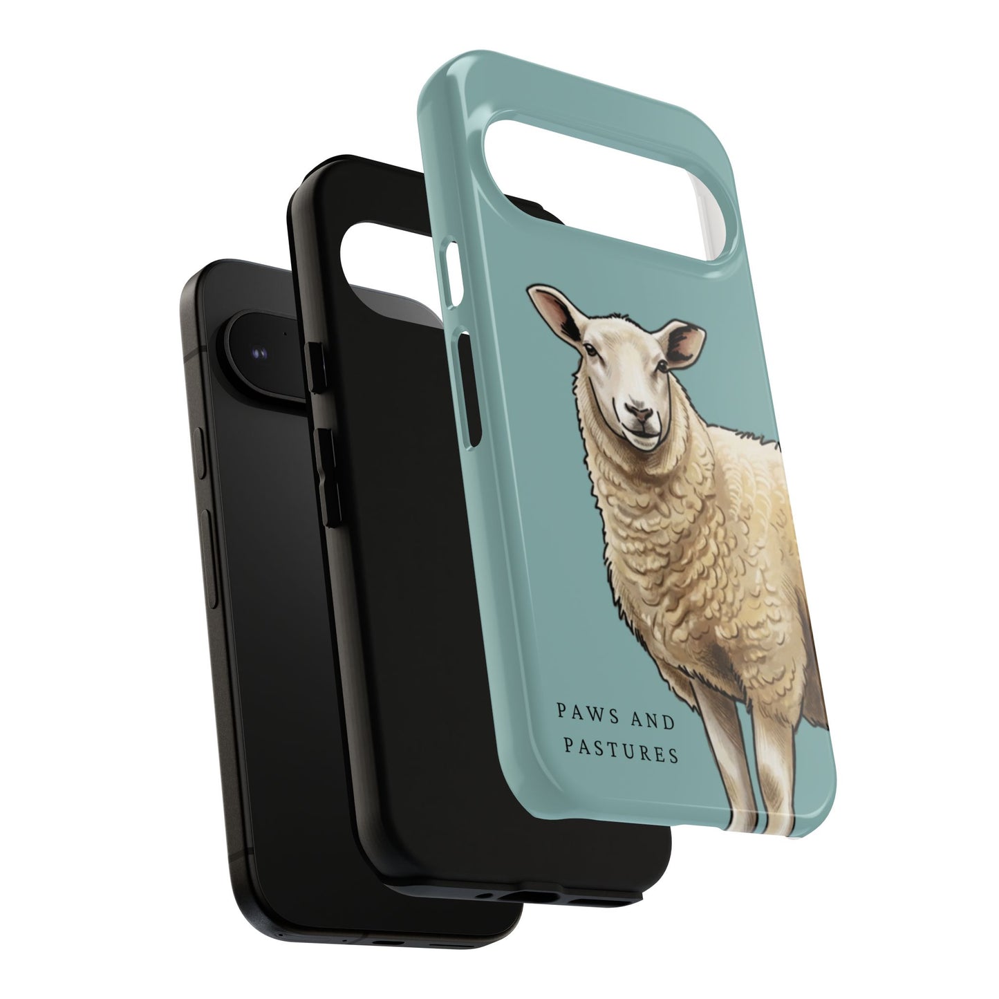 Teal Sheep Illustration Tough Phone Case