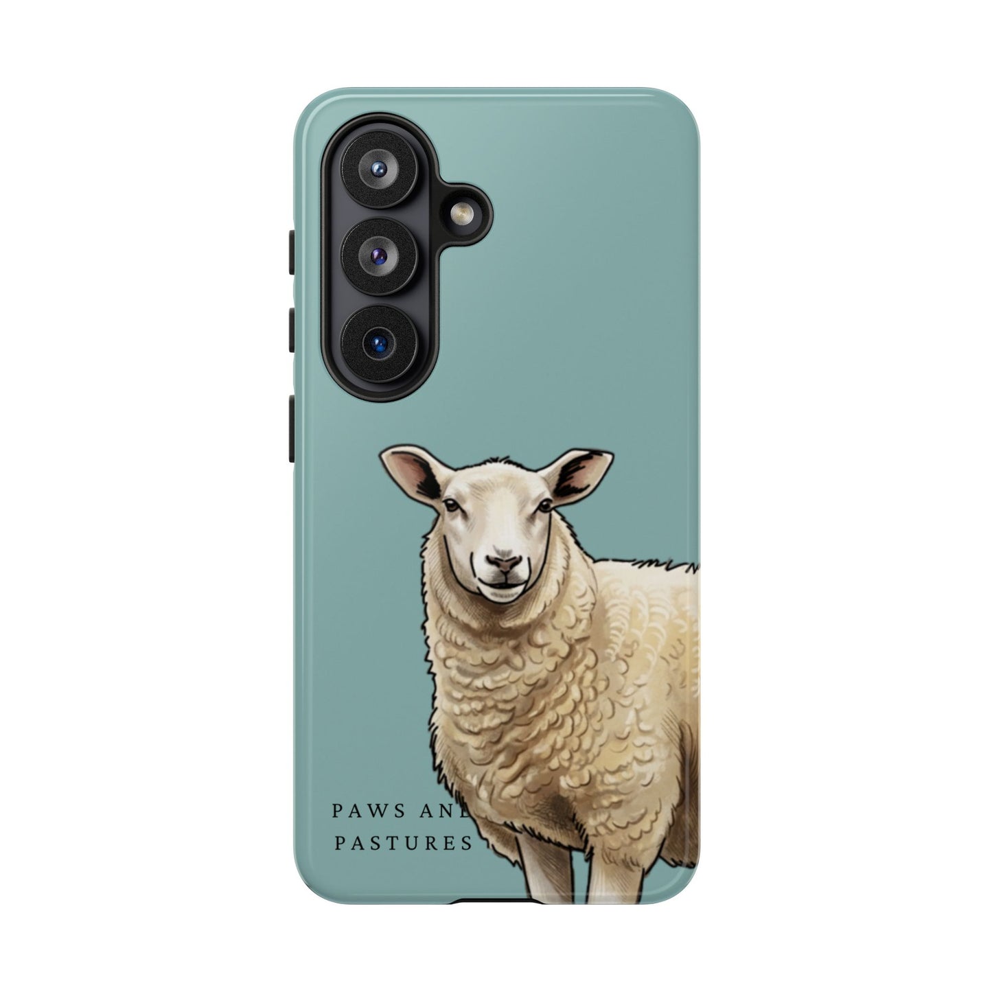 Teal Sheep Illustration Tough Phone Case