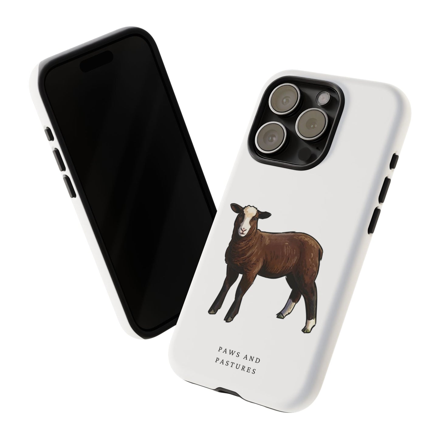 Zwartble Phone Case — Brown Sheep Illustration "Paws and Pastures"
