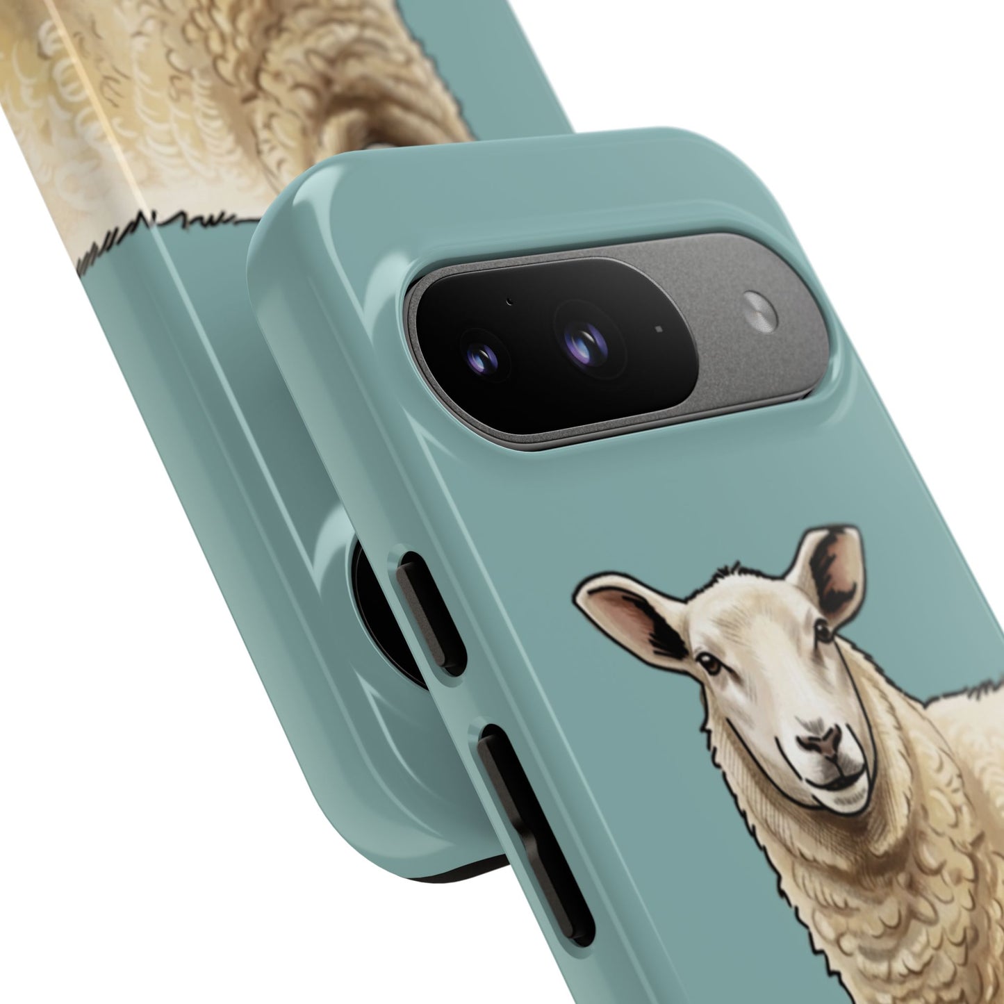 Teal Sheep Illustration Tough Phone Case