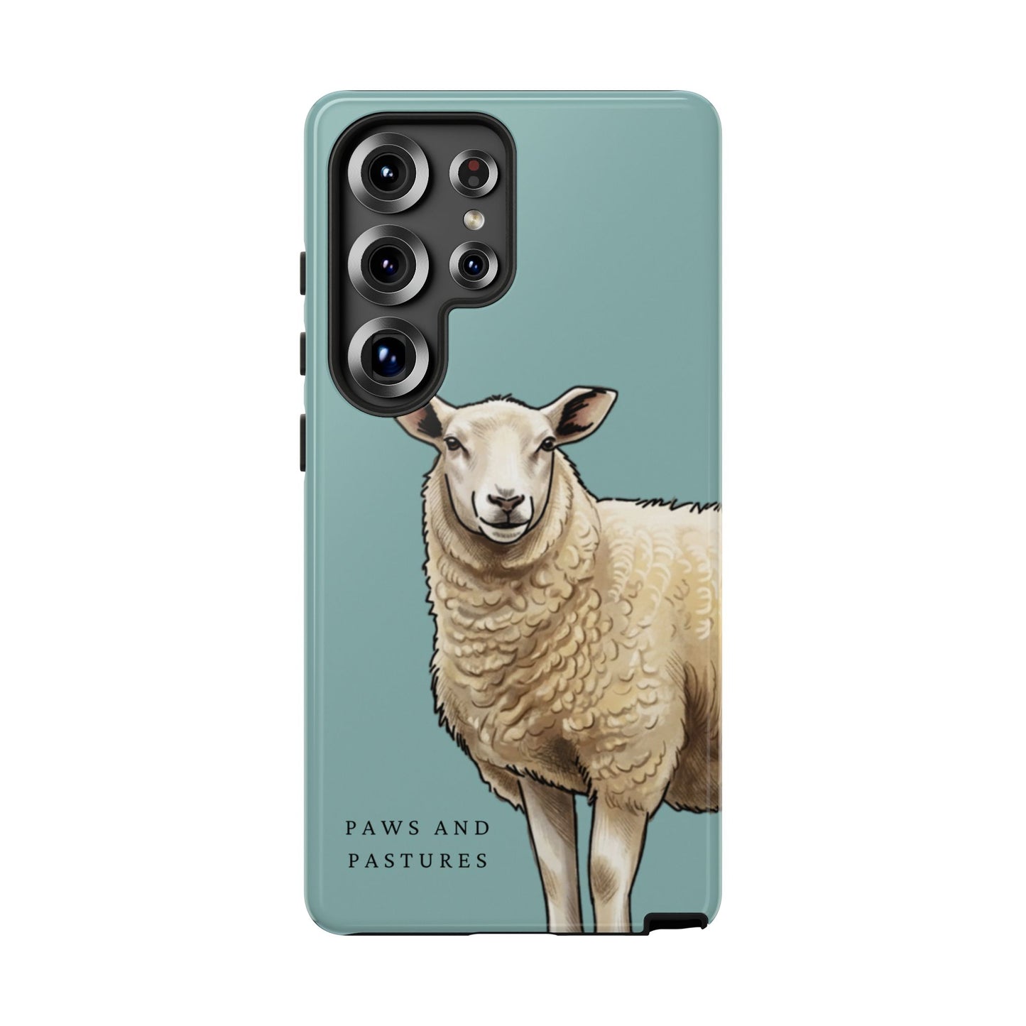 Teal Sheep Illustration Tough Phone Case