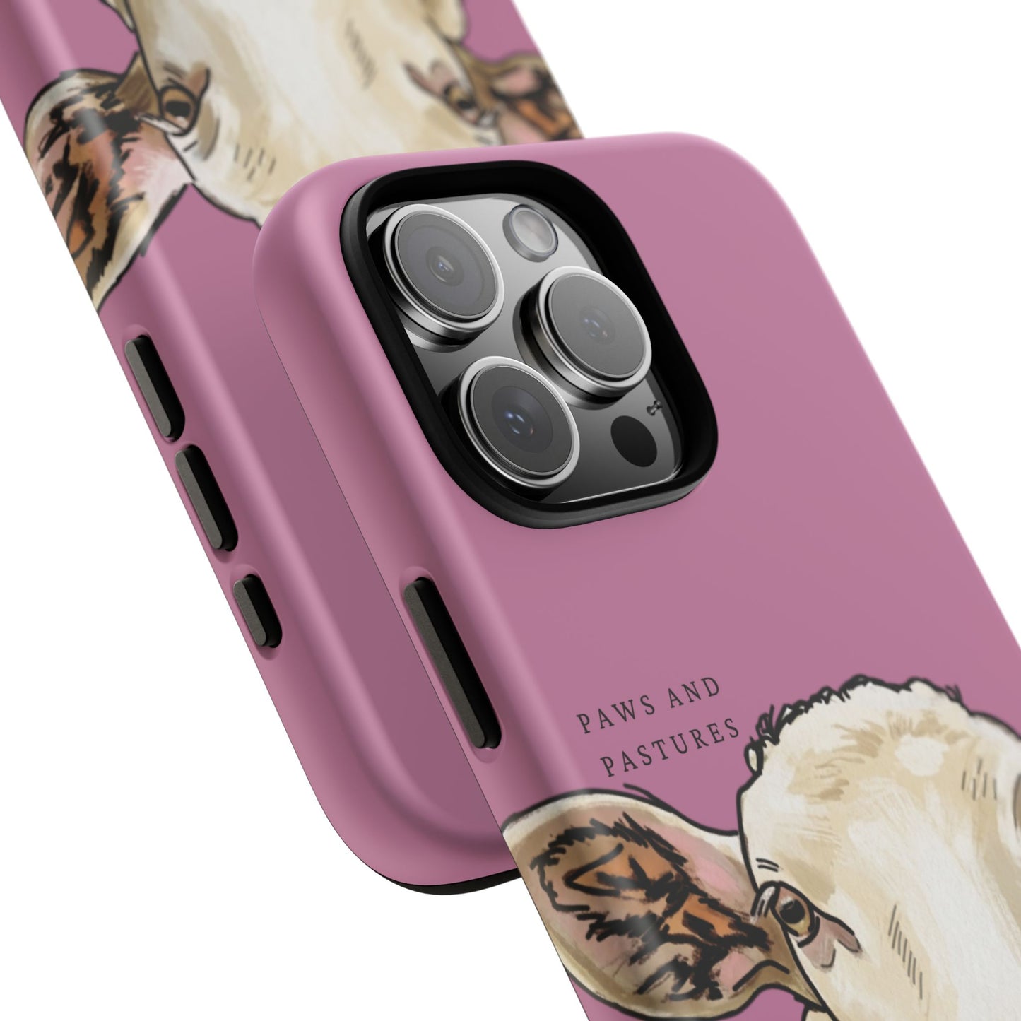 Pink Silly Sheep Phone Case — Cute Tongue-Out Lamb on Pink Protective Tough Case