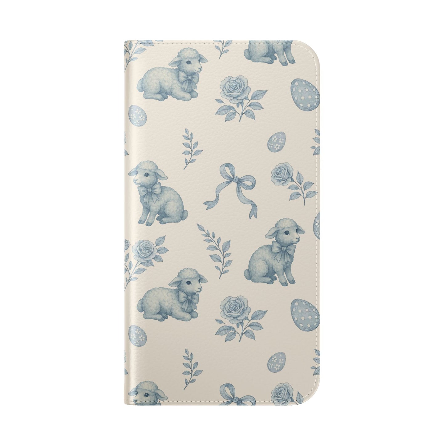 Flip Case — Pastel Blue Easter Lamb Pattern Phone Wallet