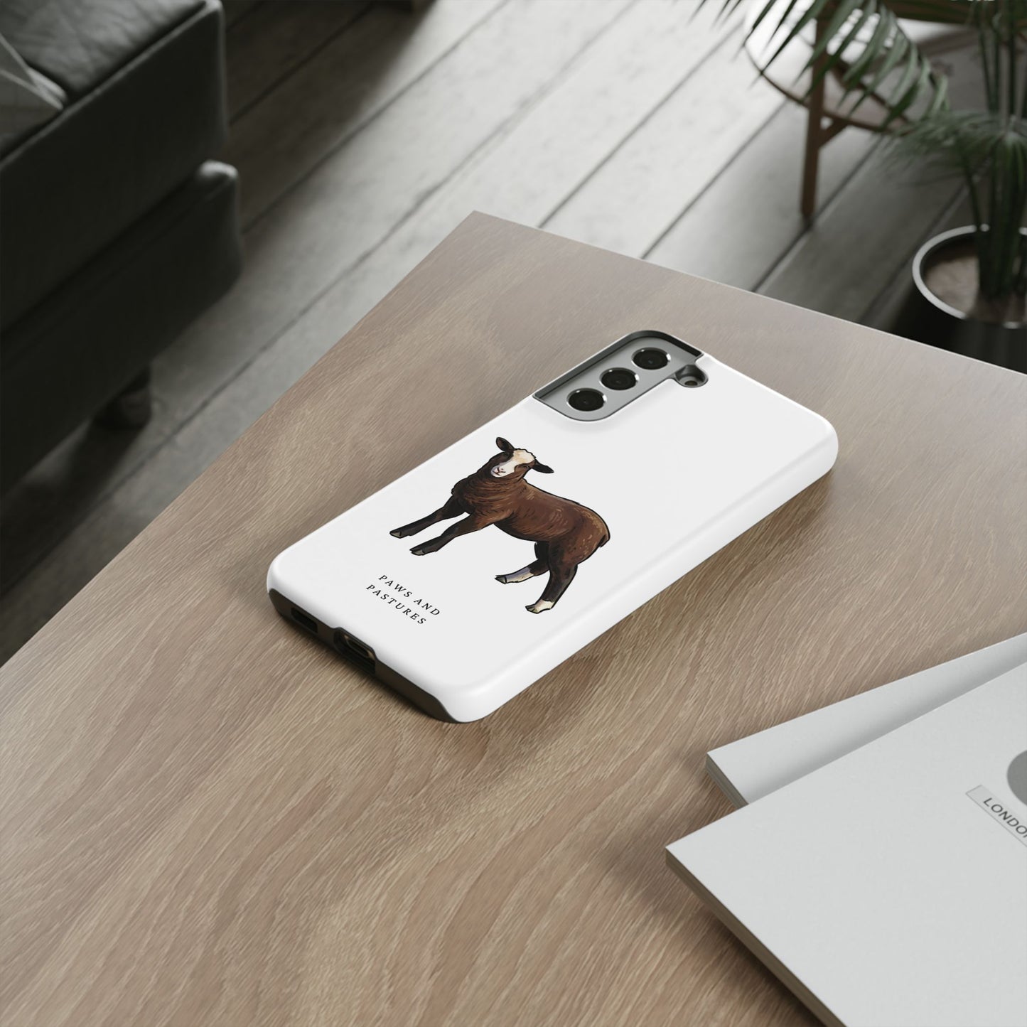 Zwartble Phone Case — Brown Sheep Illustration "Paws and Pastures"