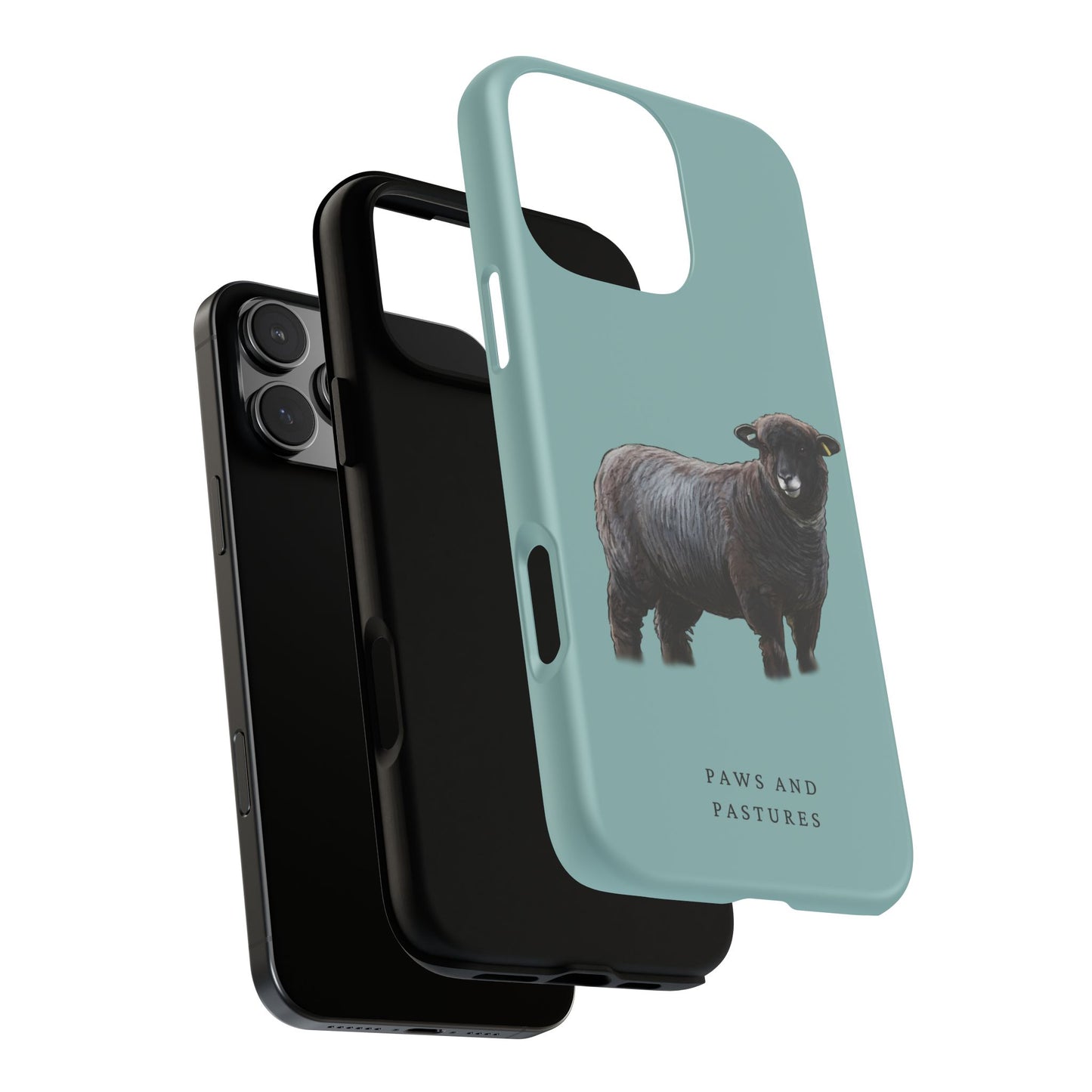Coloured Ryeland Sheep Phone Case - 'Paws and Pastures' Protective Tough Phone Cover