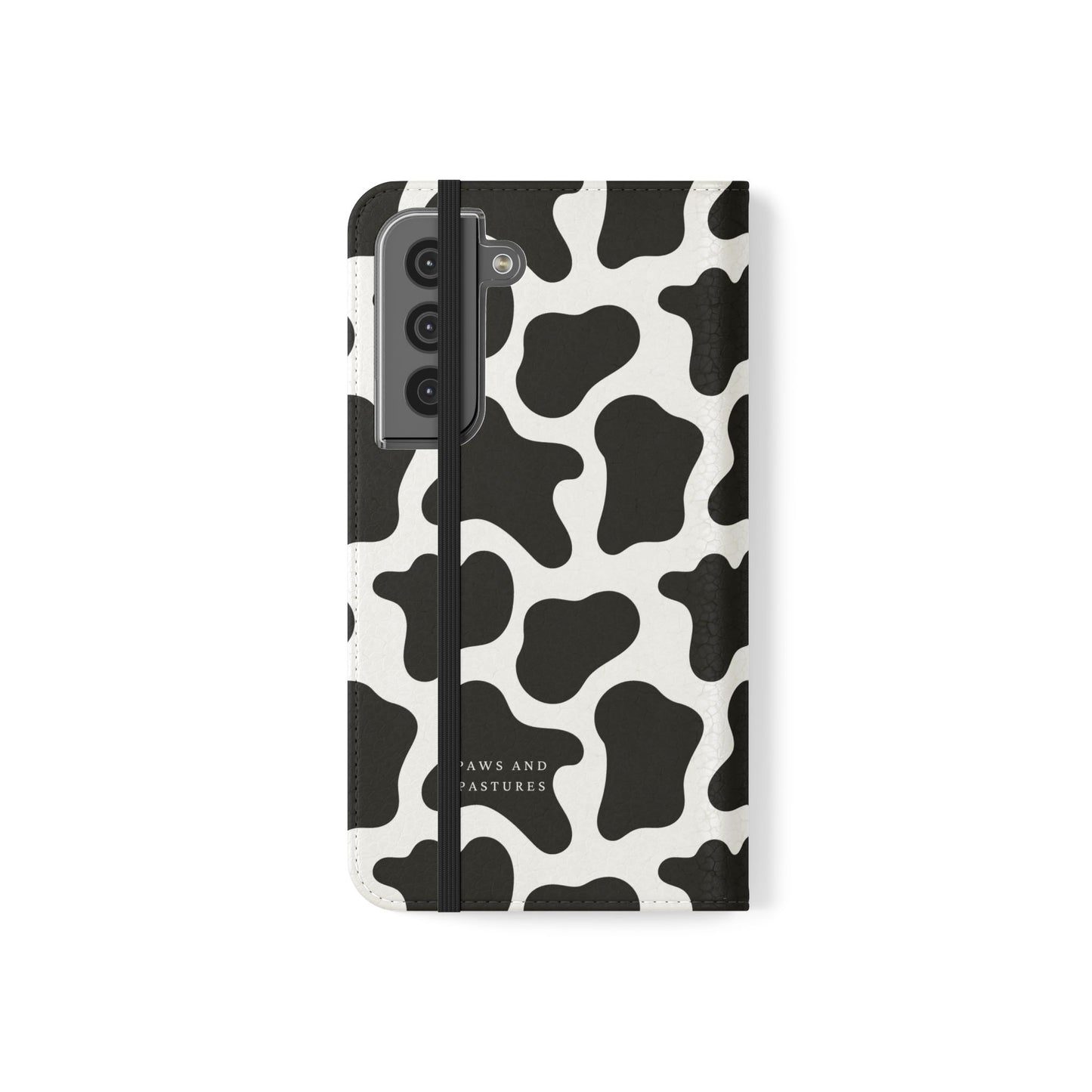 Cow Print Flip Phone Case — Black & White Wallet Flip Case