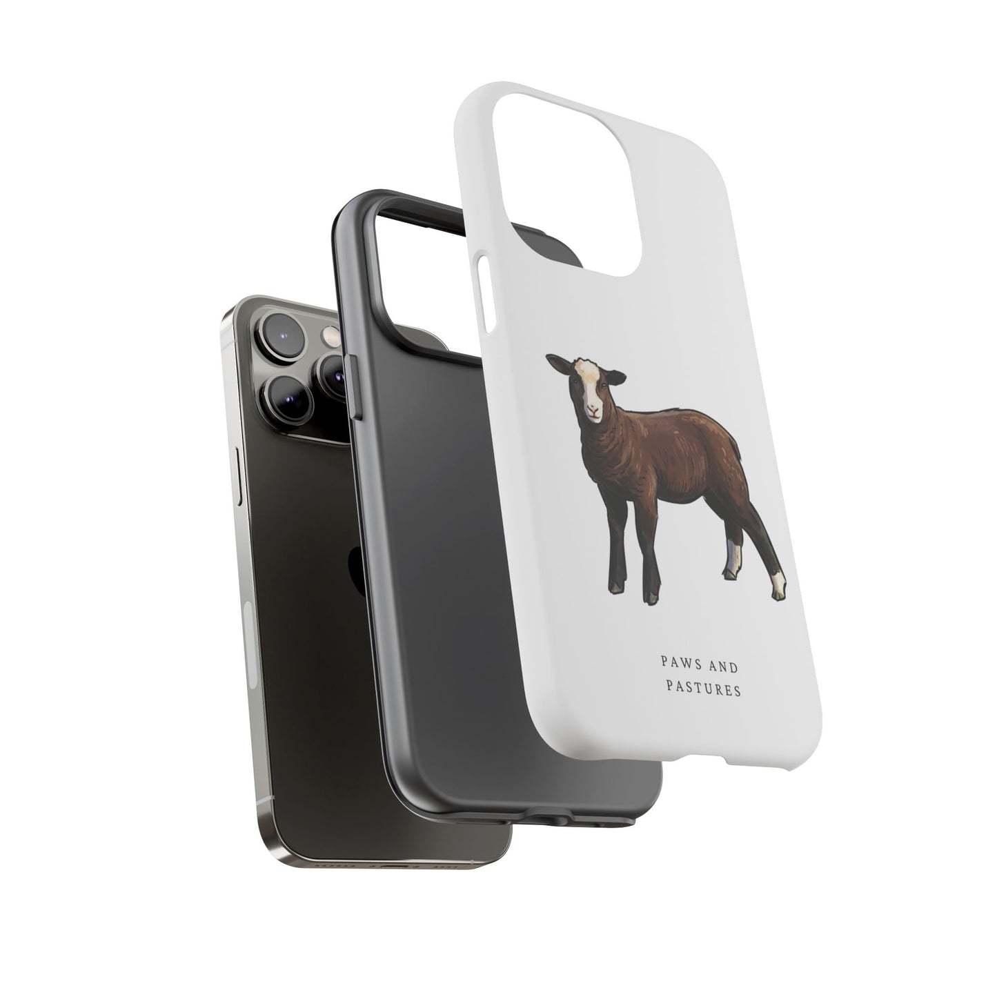 Zwartble Phone Case — Brown Sheep Illustration "Paws and Pastures"