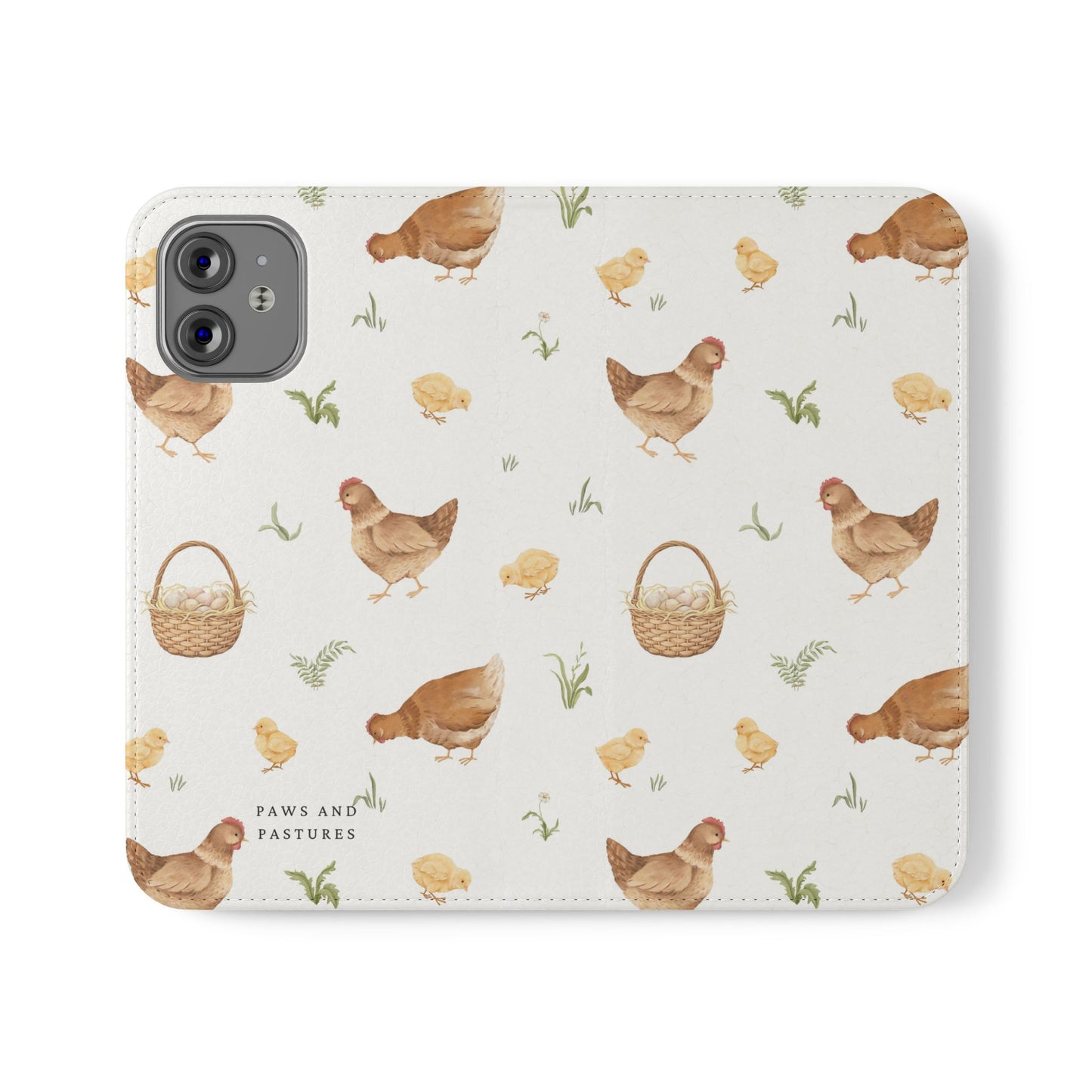 Flip Case – Watercolor Chickens & Baskets Phone Wallet Case