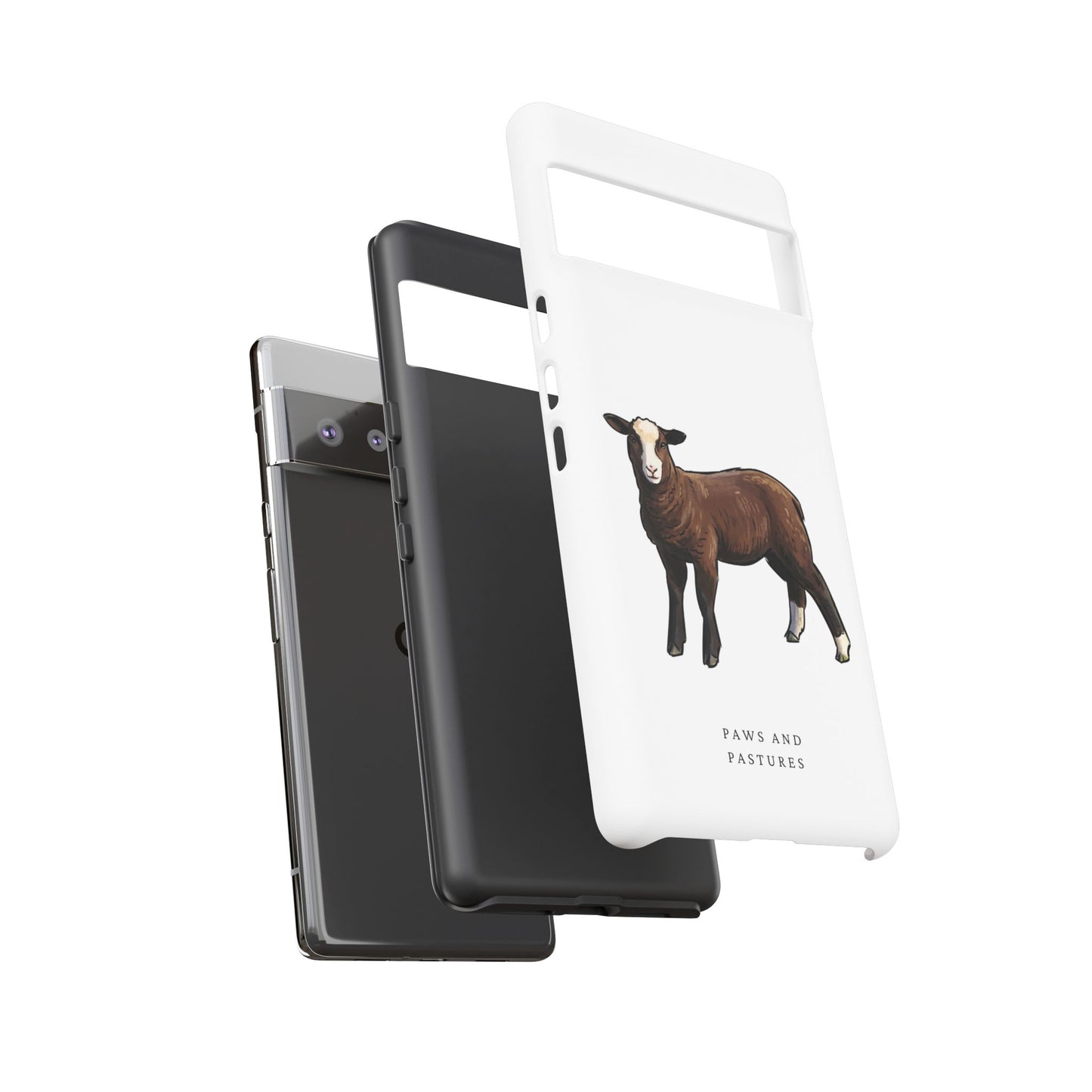 Zwartble Phone Case — Brown Sheep Illustration "Paws and Pastures"