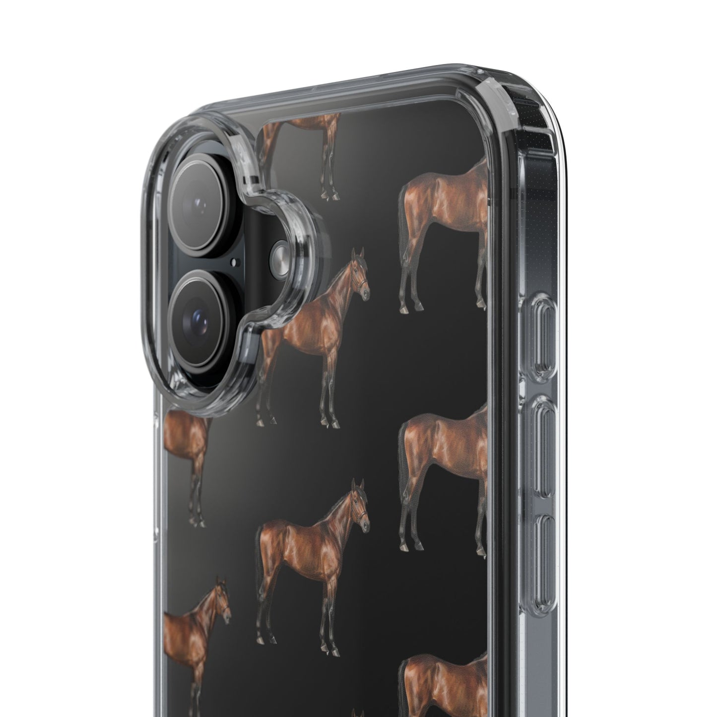 Horse Pattern Clear iPhone Case