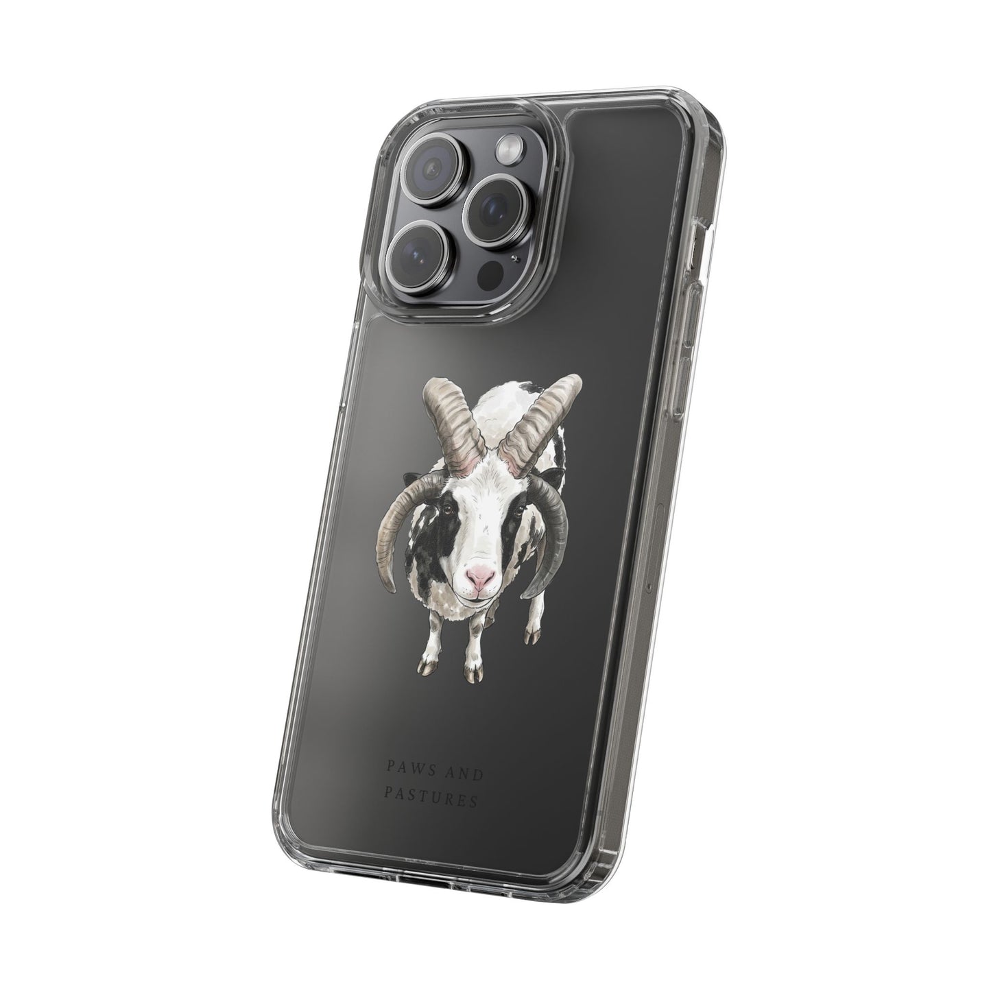 Jacob Sheep Clear Phone Case — Cute Goat Illustration Clear Case for Sheep Lovers
