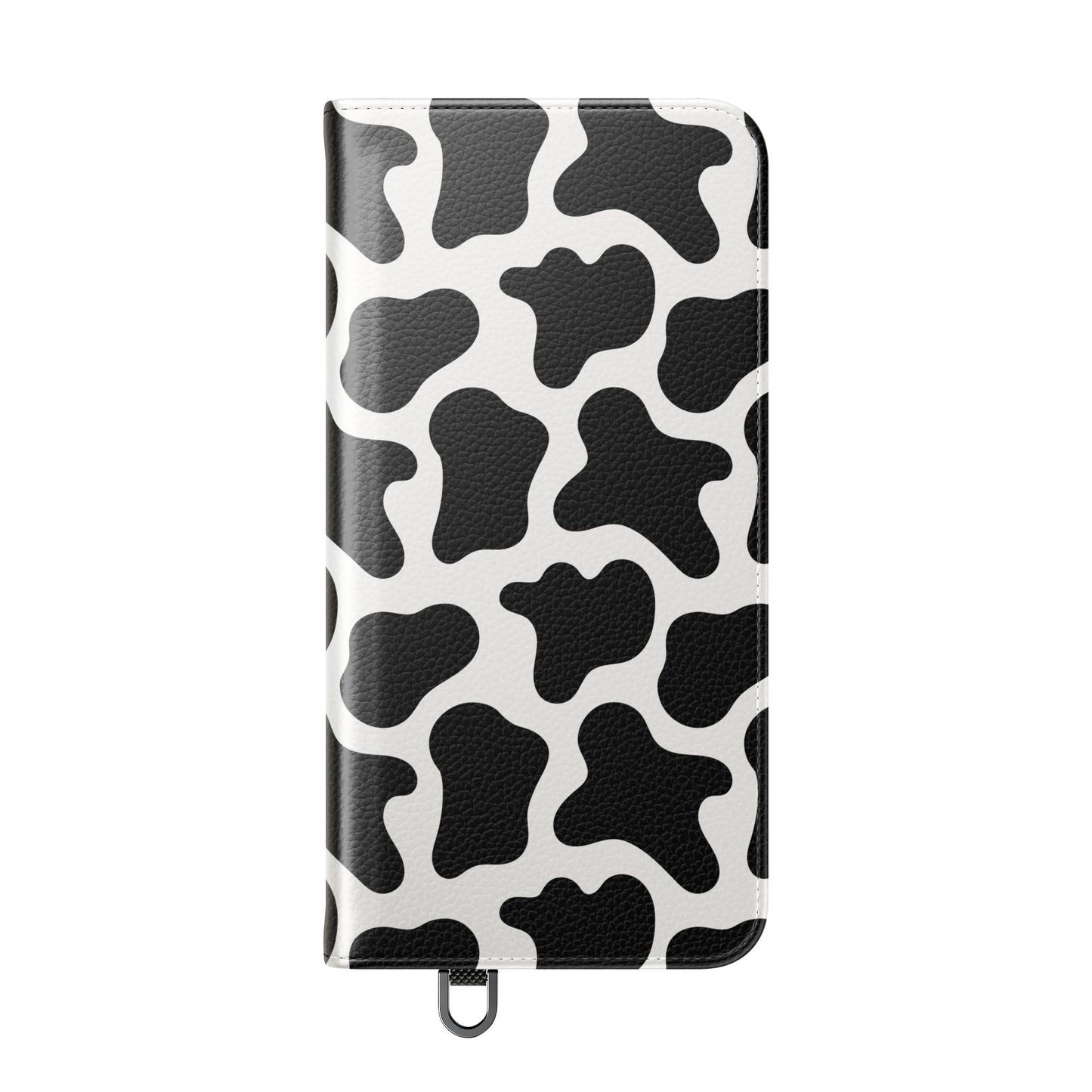Cow Print Flip Phone Case — Black & White Wallet Flip Case