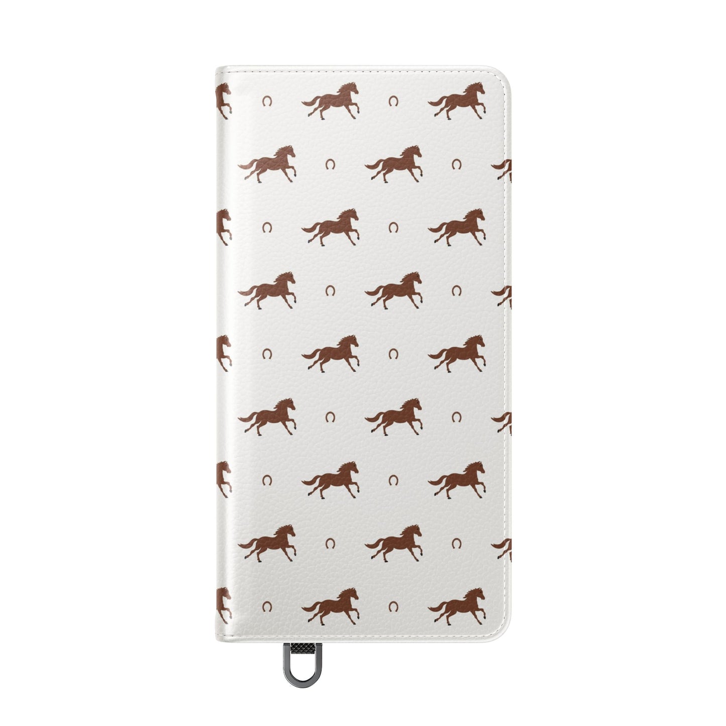 Horse Pattern Flip Case — Leather Wallet Phone Cover with Galloping Horses