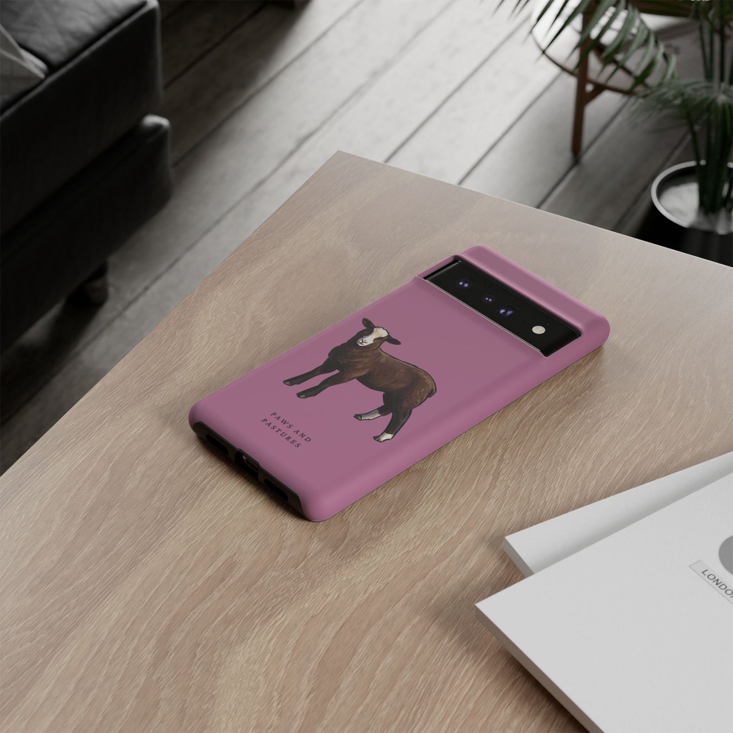 Zwartble Phone Case — Brown Sheep Illustration "Paws and Pastures"