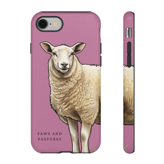Pink Sheep Illustration Tough Phone Case