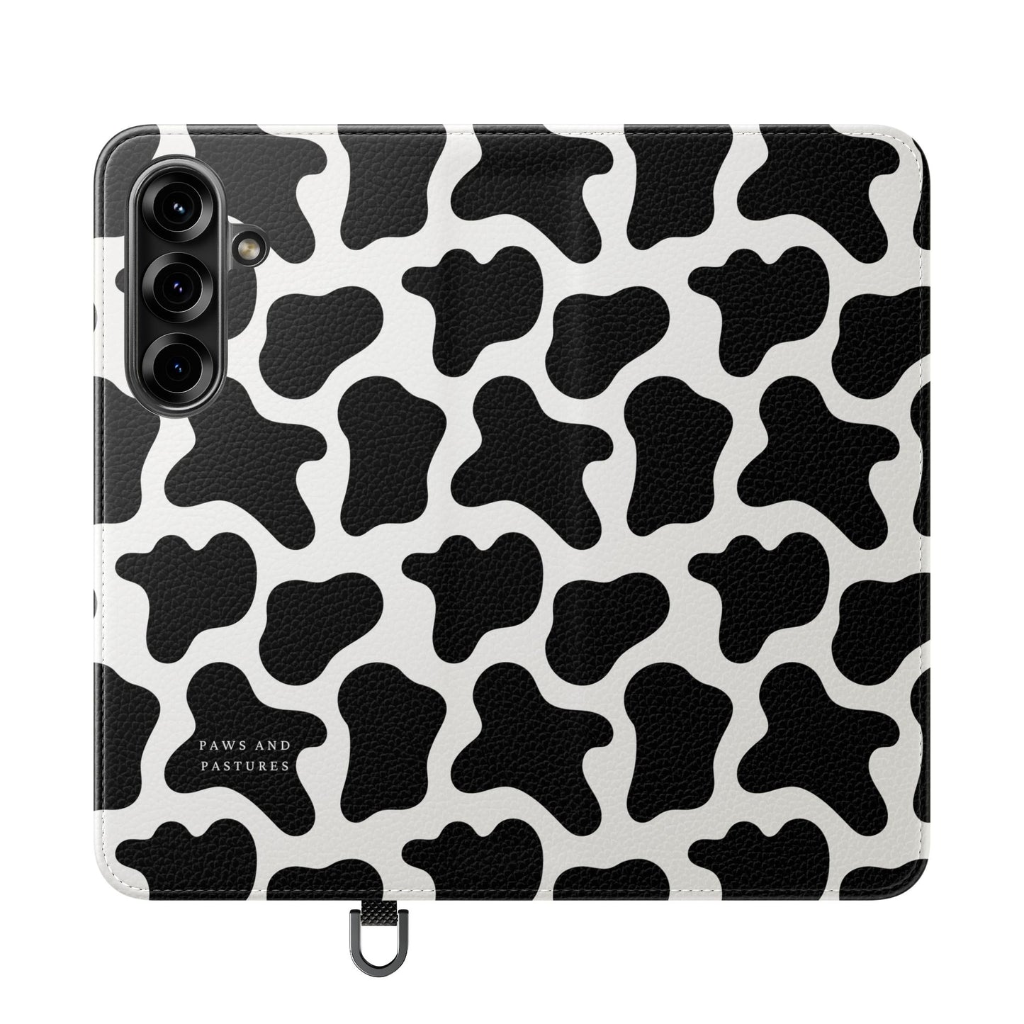 Cow Print Flip Phone Case — Black & White Wallet Flip Case