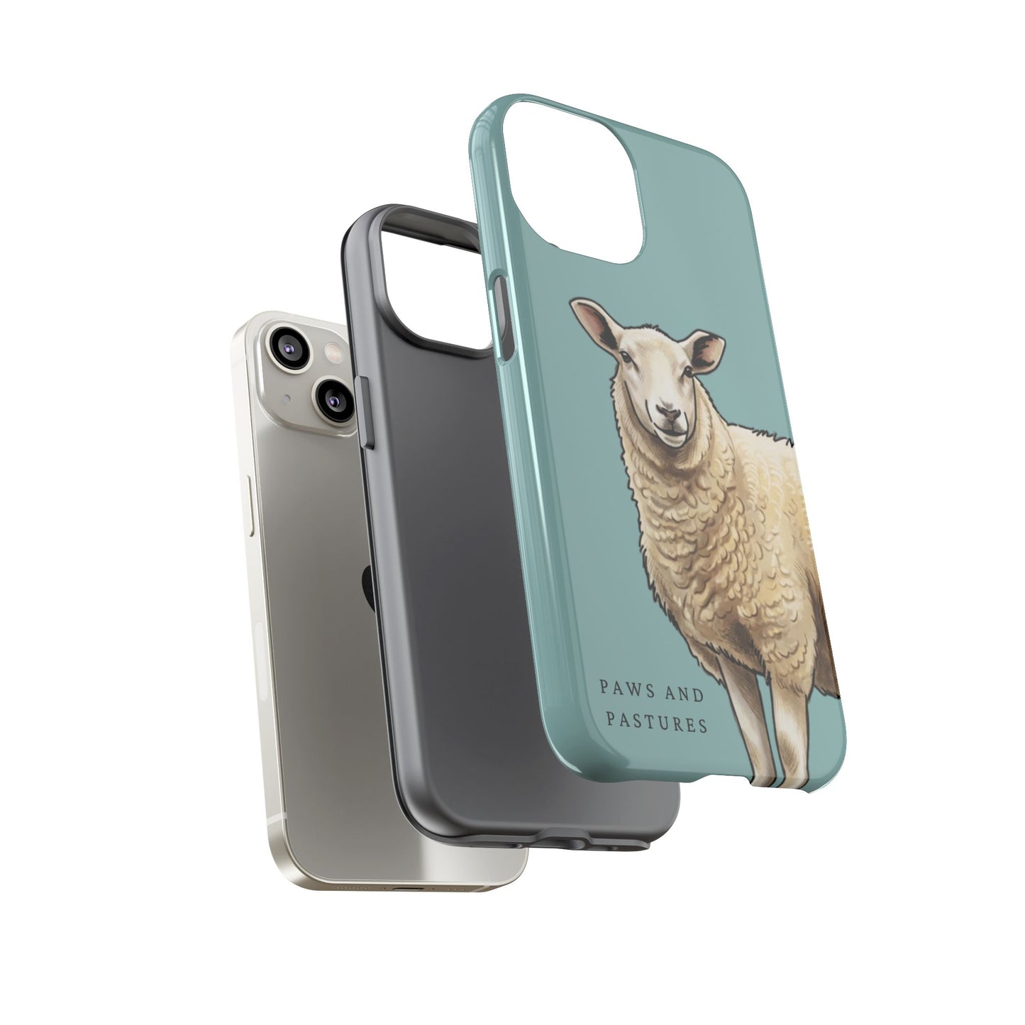 Teal Sheep Illustration Tough Phone Case