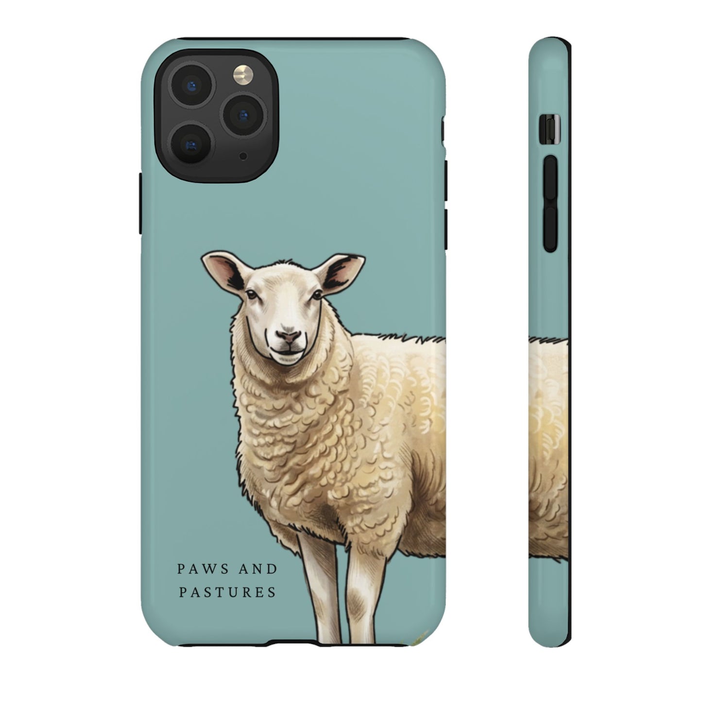Teal Sheep Illustration Tough Phone Case