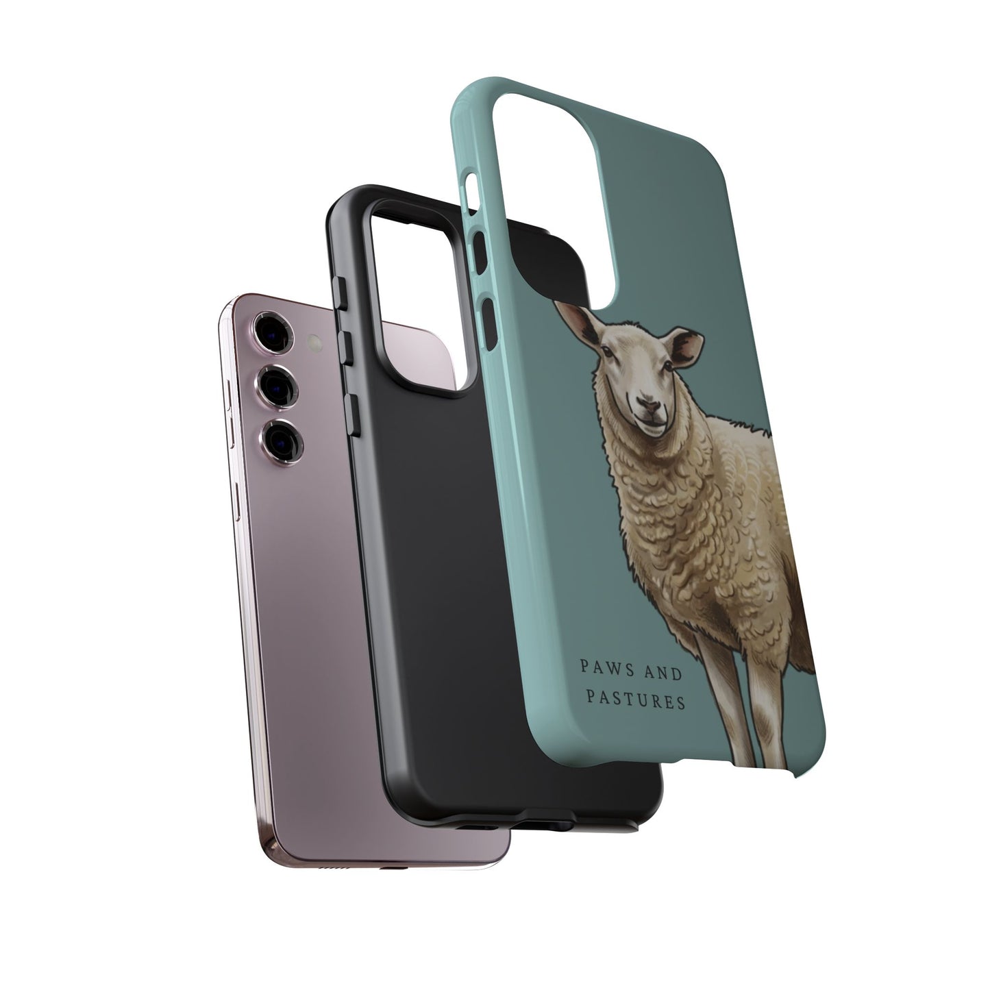 Teal Sheep Illustration Tough Phone Case