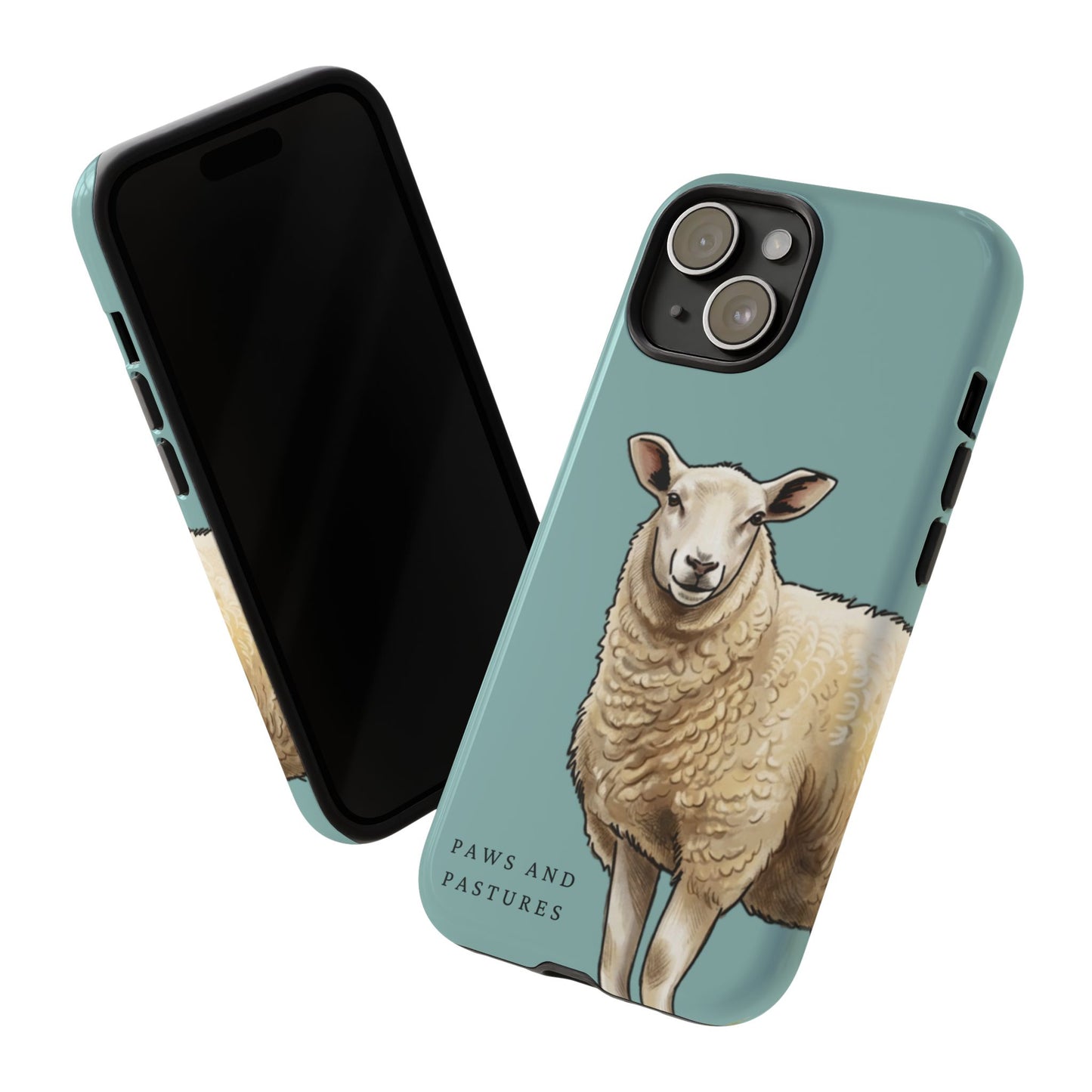 Teal Sheep Illustration Tough Phone Case