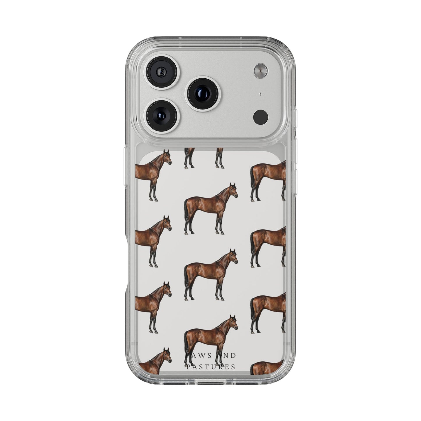 Horse Pattern Clear iPhone Case