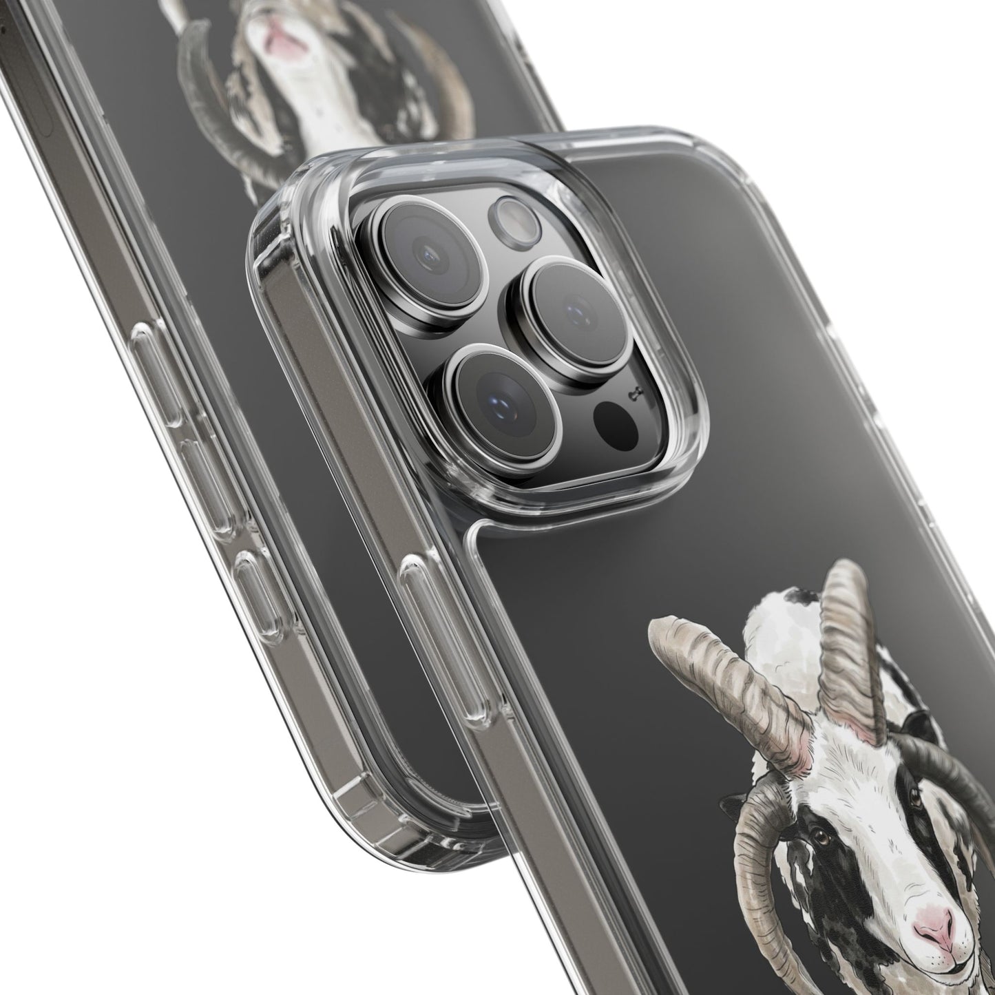 Jacob Sheep Clear Phone Case — Cute Goat Illustration Clear Case for Sheep Lovers