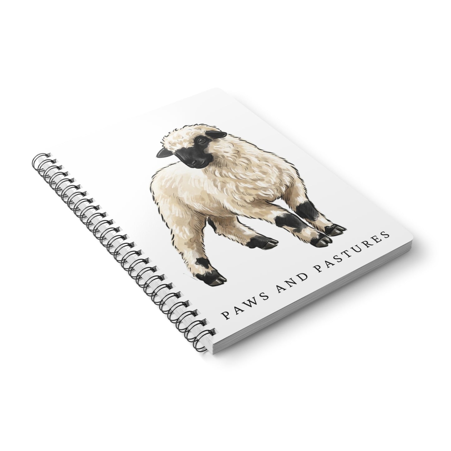 Valais Blacknose Sheep Illustration Notebook — A5