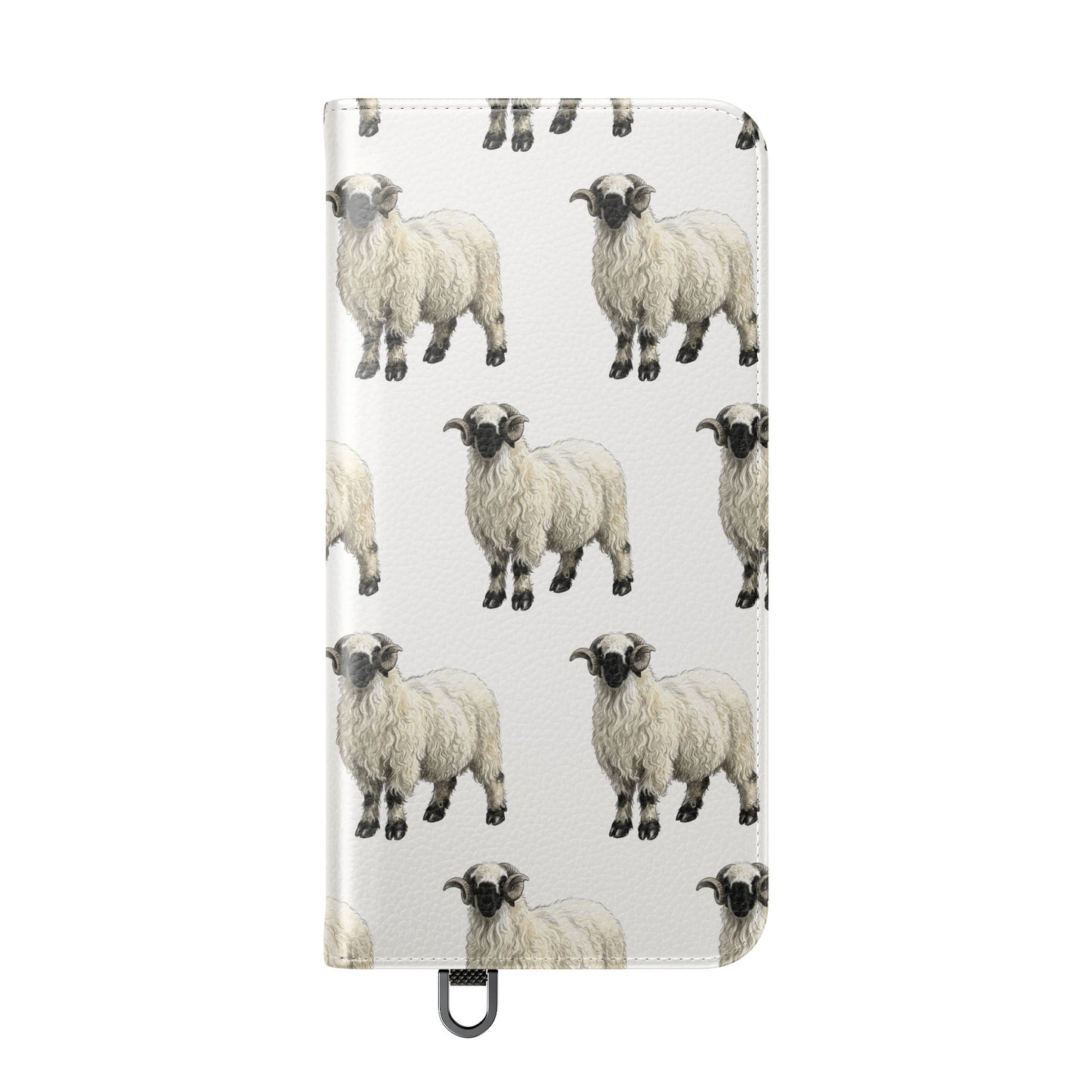 Valais Blacknose Sheep Pattern Flip Phone Case – Cute Farm Animal Wallet Cover