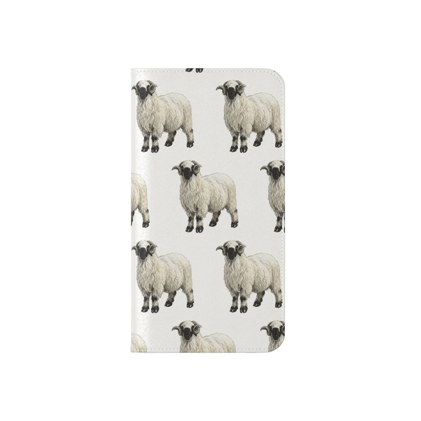 Valais Blacknose Sheep Pattern Flip Phone Case – Cute Farm Animal Wallet Cover