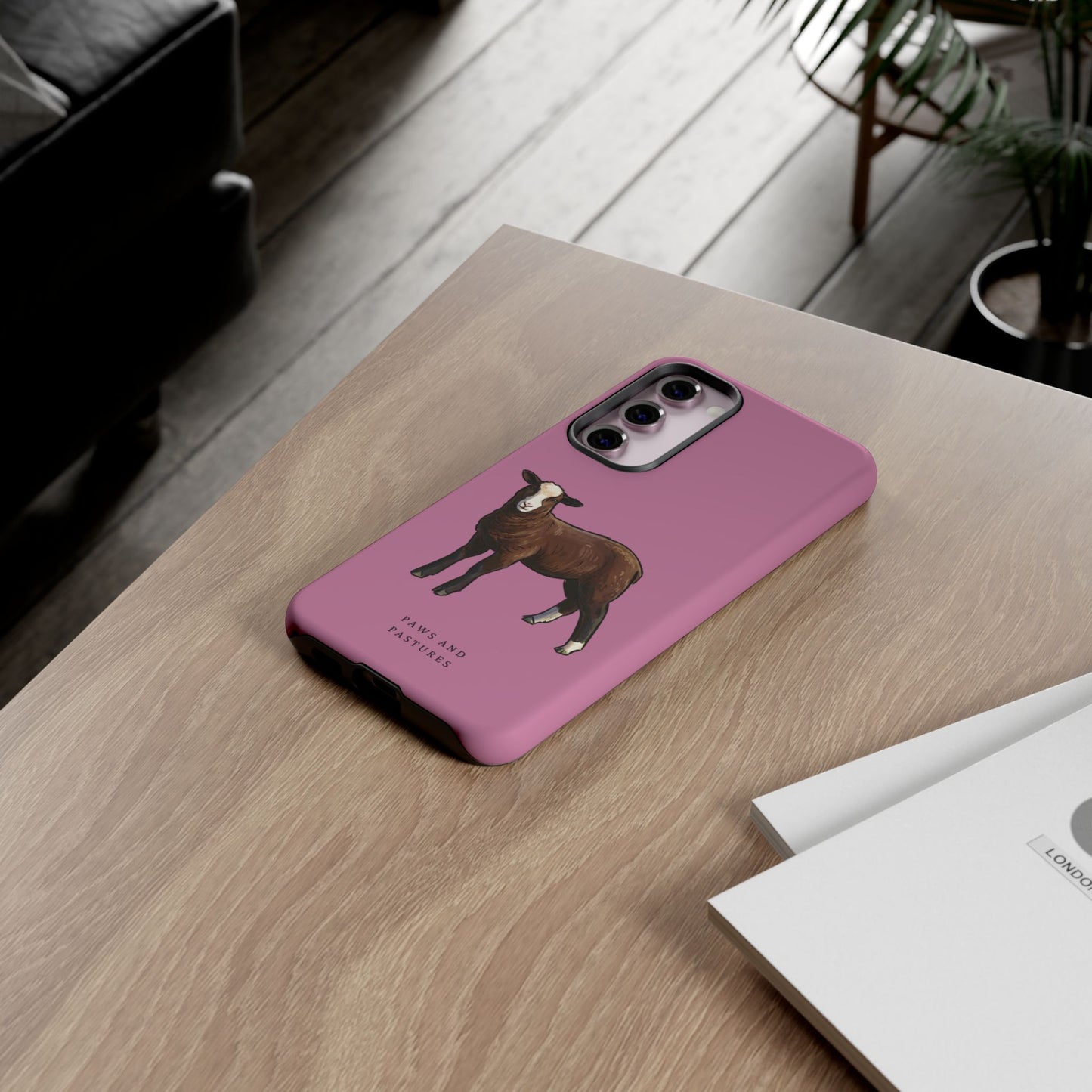 Zwartble Phone Case — Brown Sheep Illustration "Paws and Pastures"