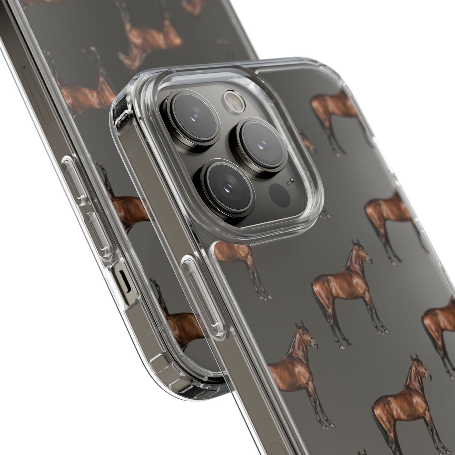 Horse Pattern Clear iPhone Case