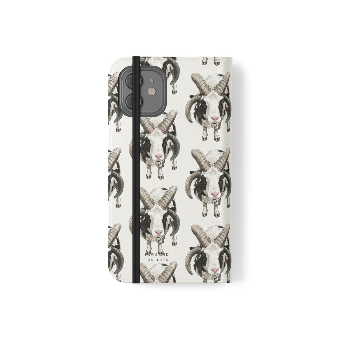 Jacob Sheep Pattern Flip Phone Case — Cute Farm Animal Wallet Cover