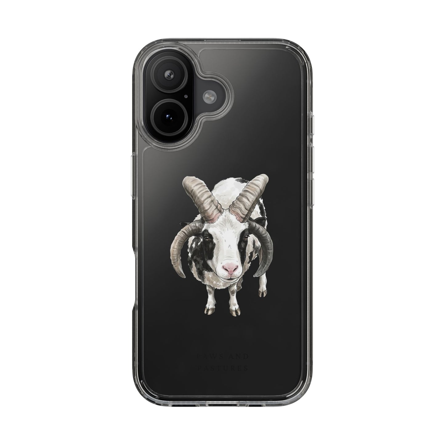 Jacob Sheep Clear Phone Case — Cute Goat Illustration Clear Case for Sheep Lovers