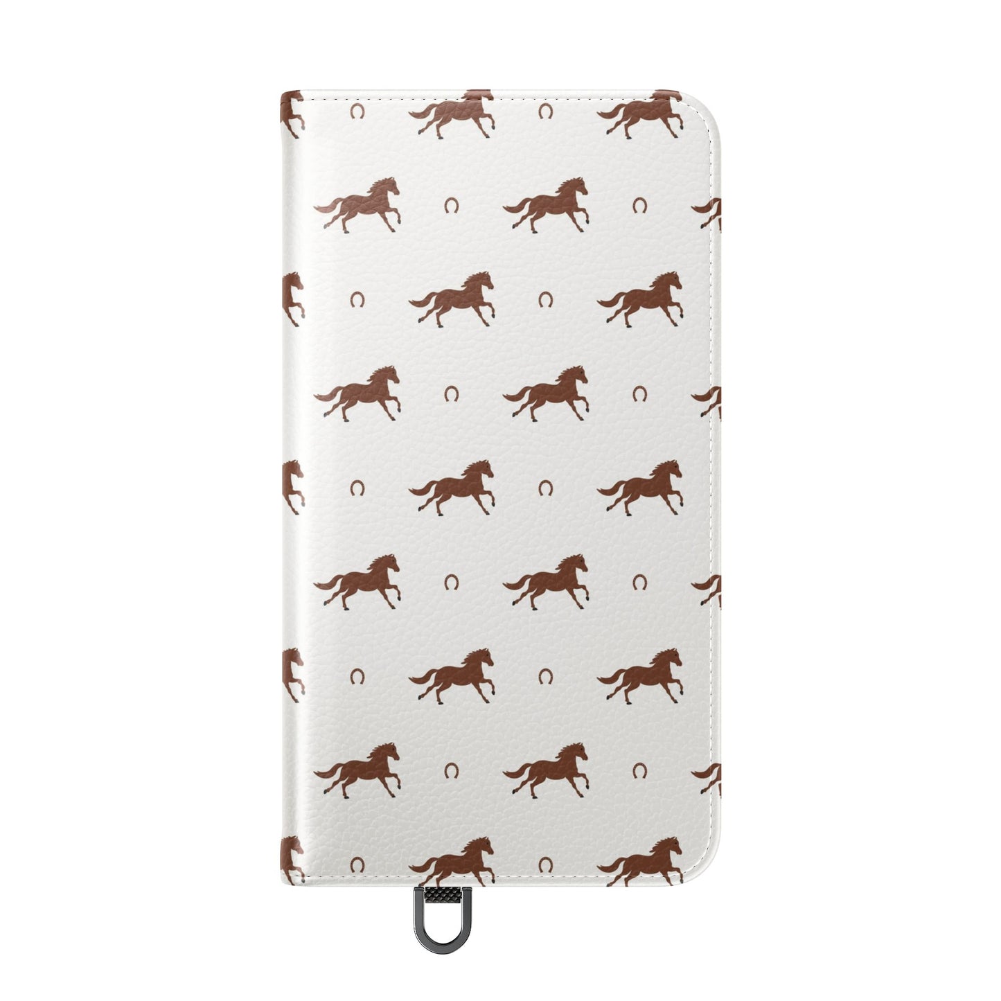Horse Pattern Flip Case — Leather Wallet Phone Cover with Galloping Horses