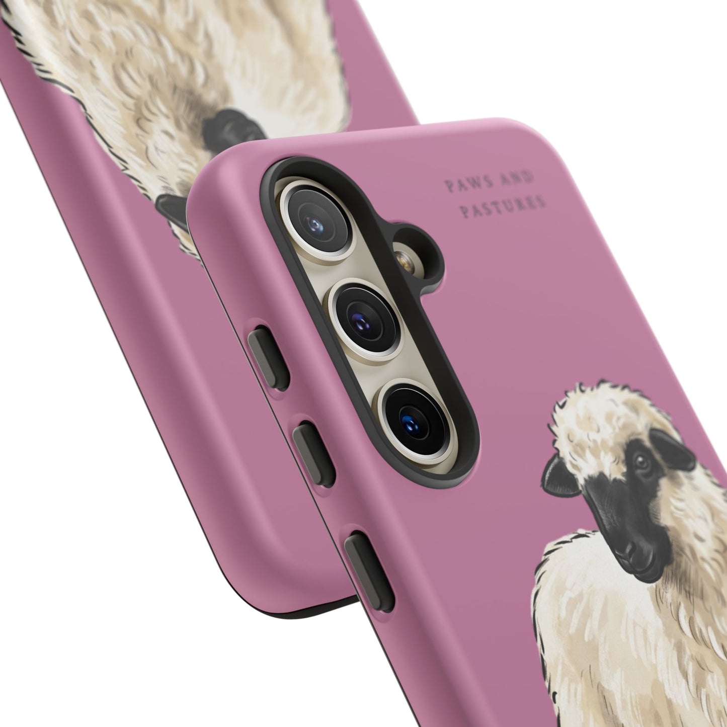Pink Valais Blacknose Sheep Phone Case – 'Paws and Pastures' Cute Lamb Protective iPhone Cover