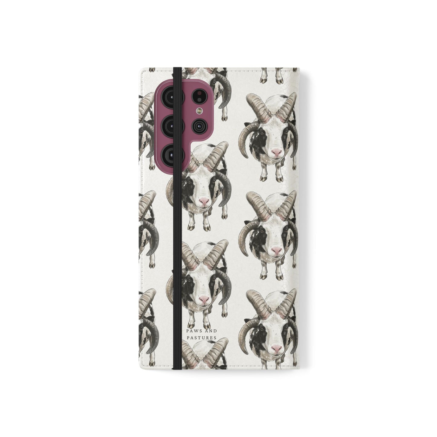 Jacob Sheep Pattern Flip Phone Case — Cute Farm Animal Wallet Cover