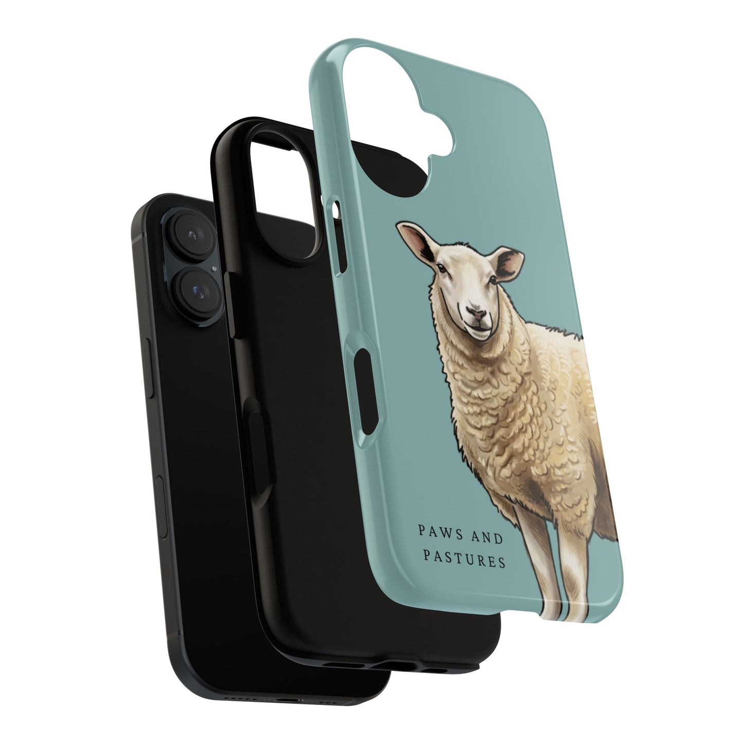 Teal Sheep Illustration Tough Phone Case